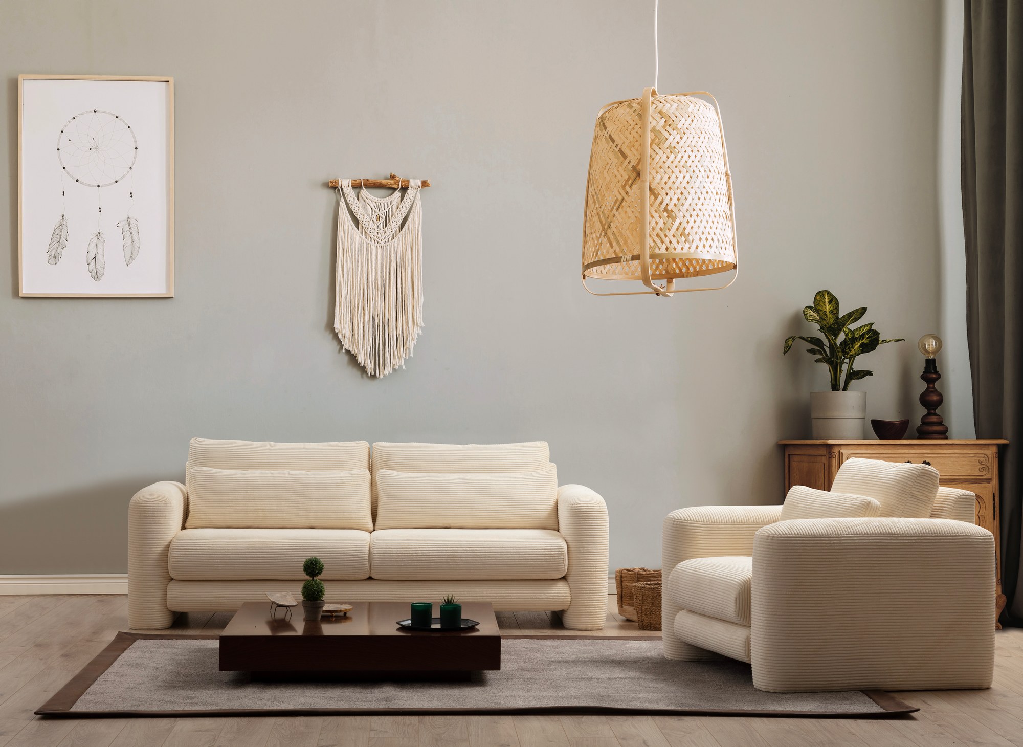 Sofa 3-seater Beige