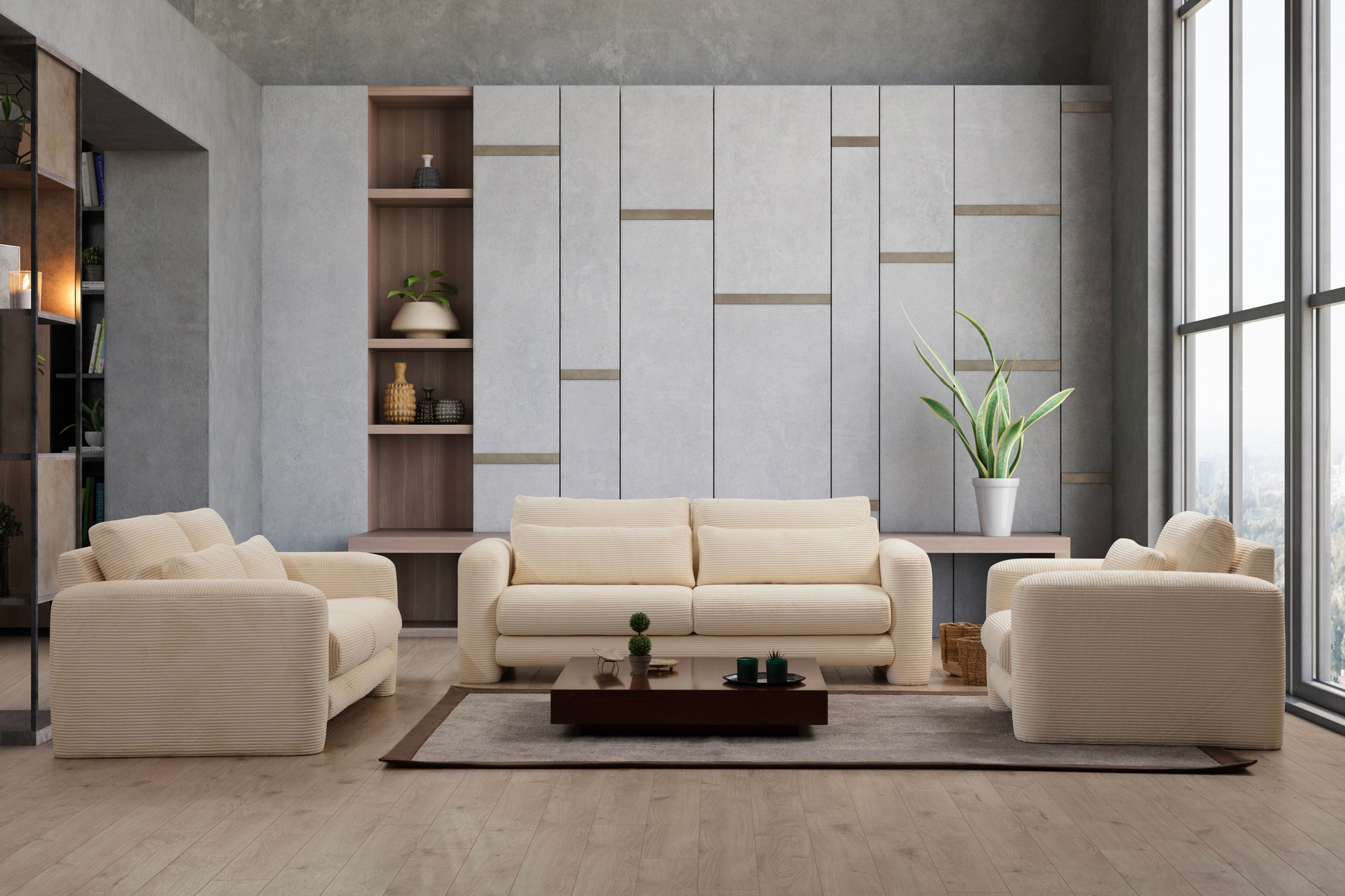 Sofa 3-seater Beige