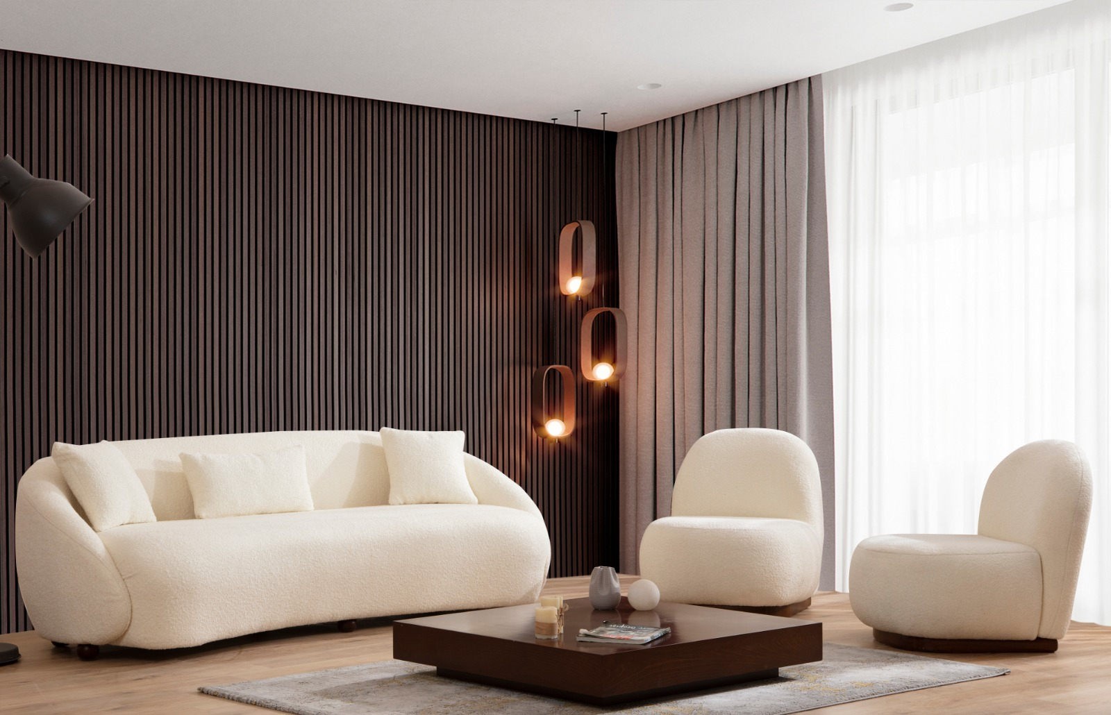 Modern 3-seater sofa Beige
