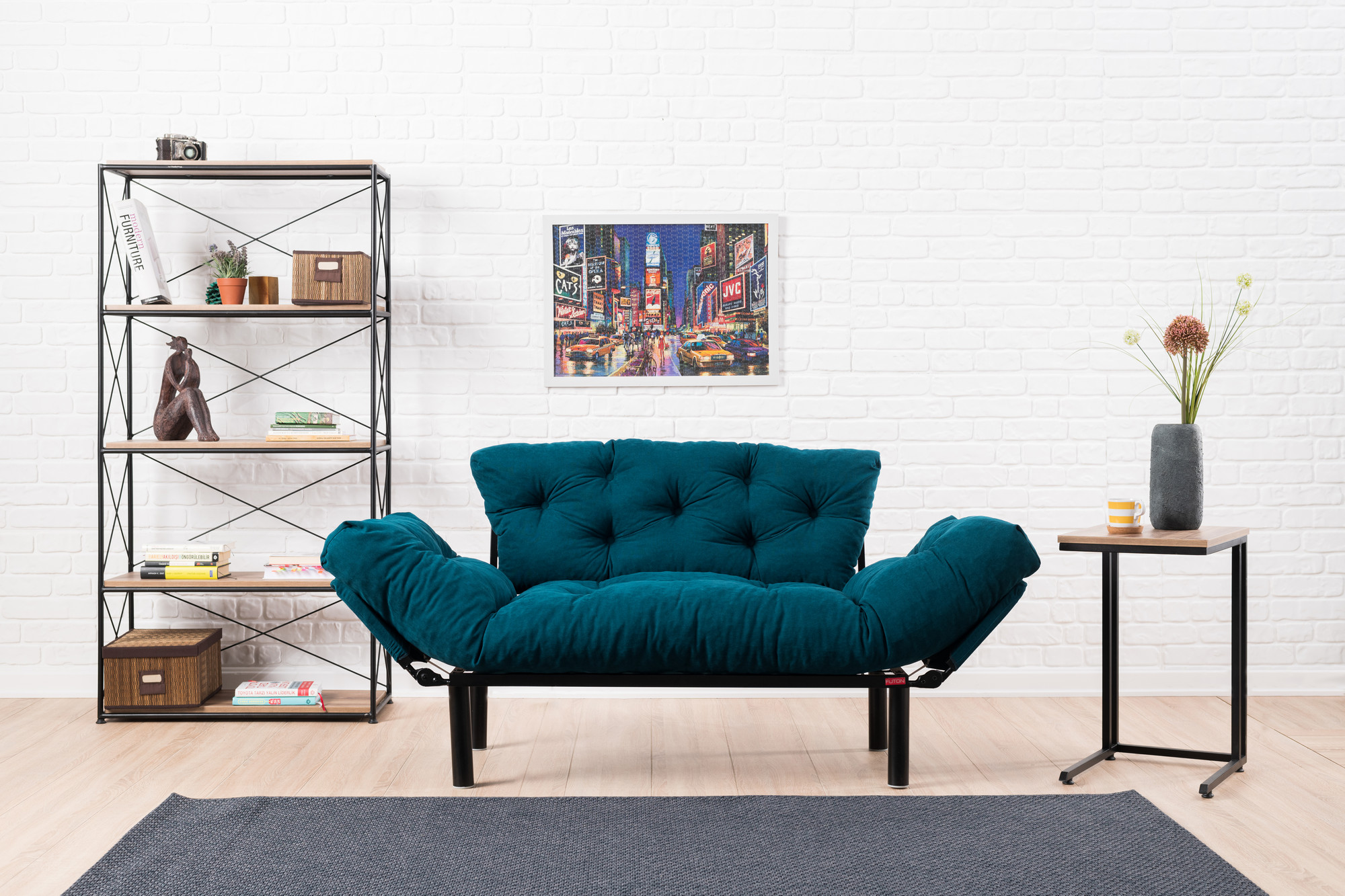 Sofa bed 2-seater petrol