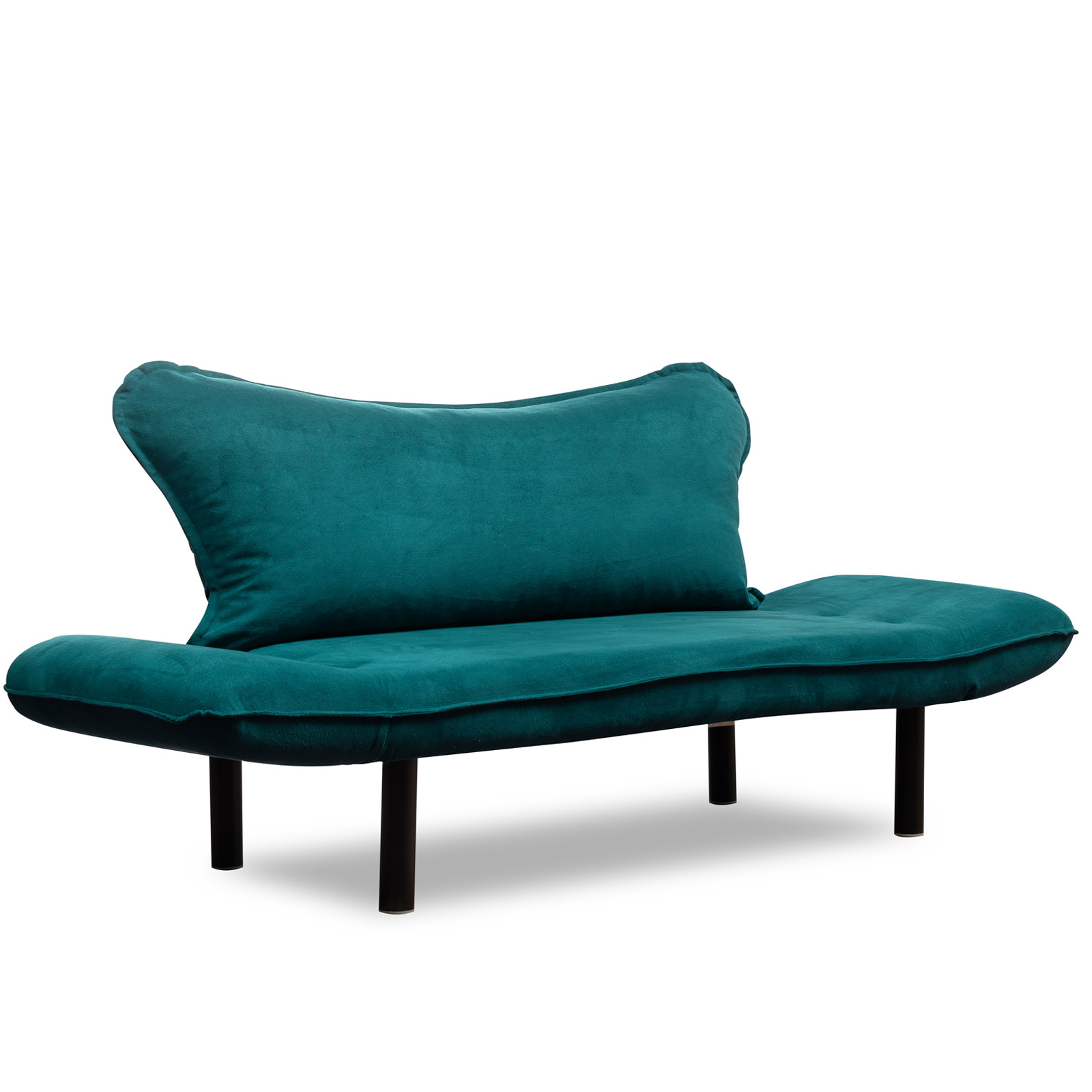 Elegant sofa bed 2-seater petrol blue
