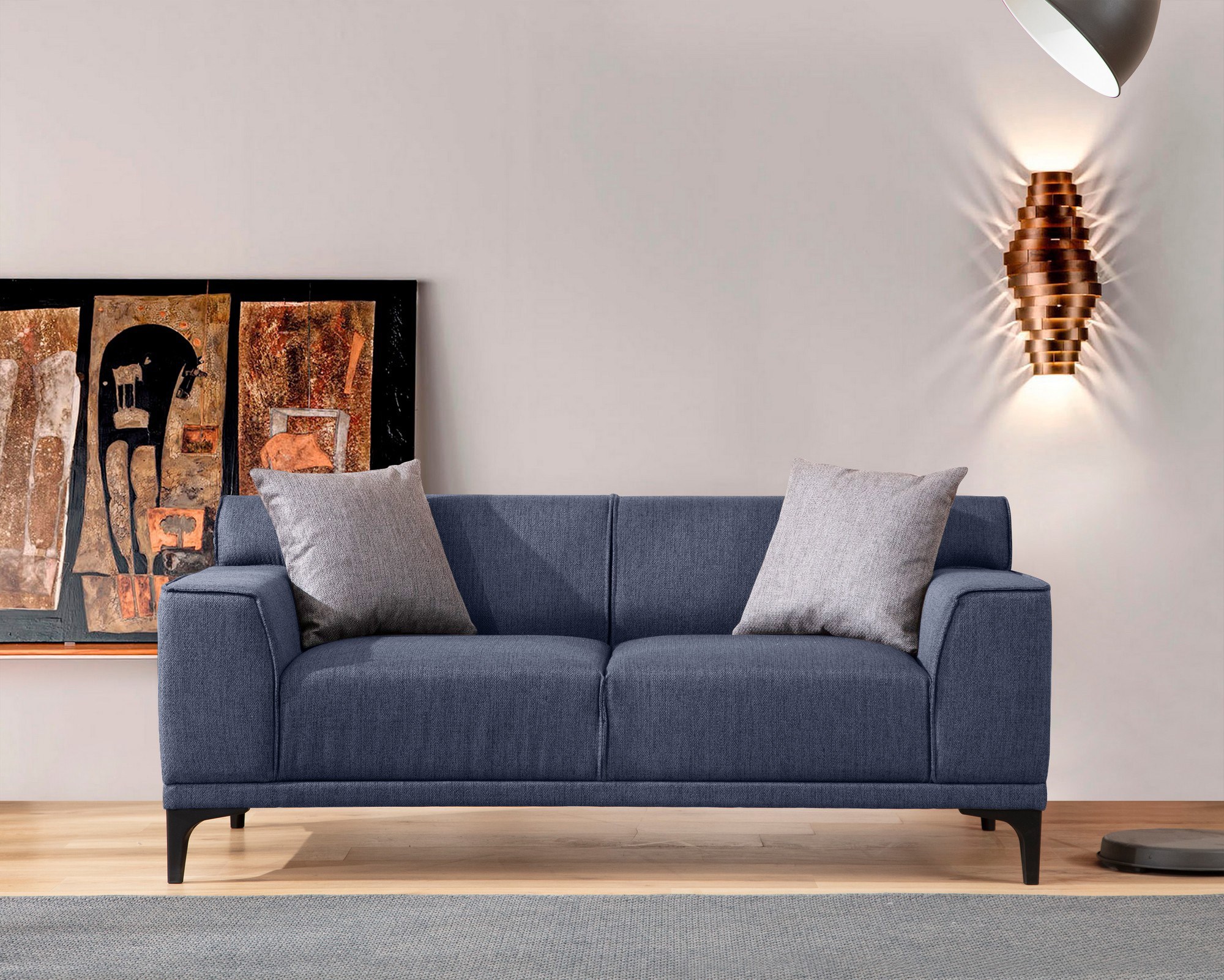 Modern sofa 2-seater Blue