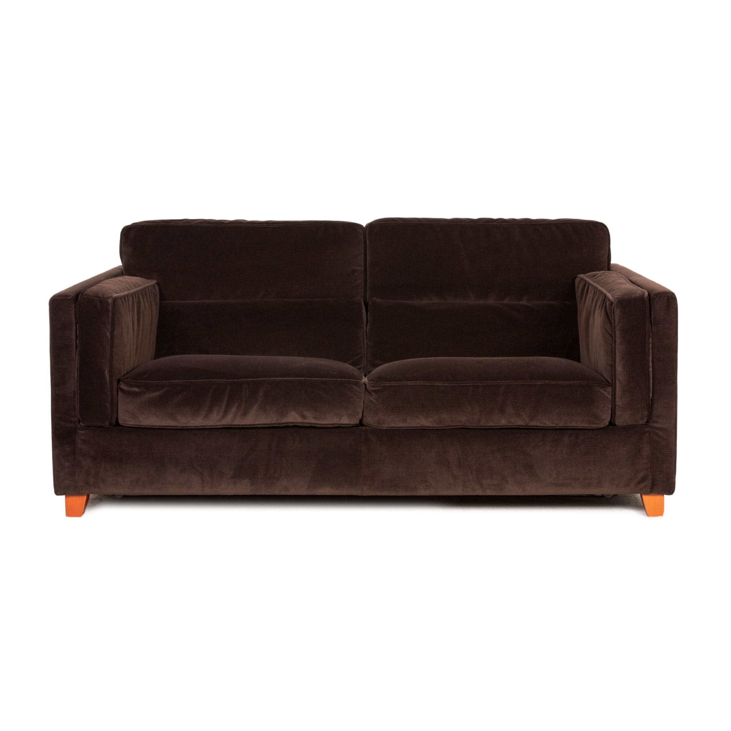 Sofa 2-Sitzer Stoff Dunkelbraun