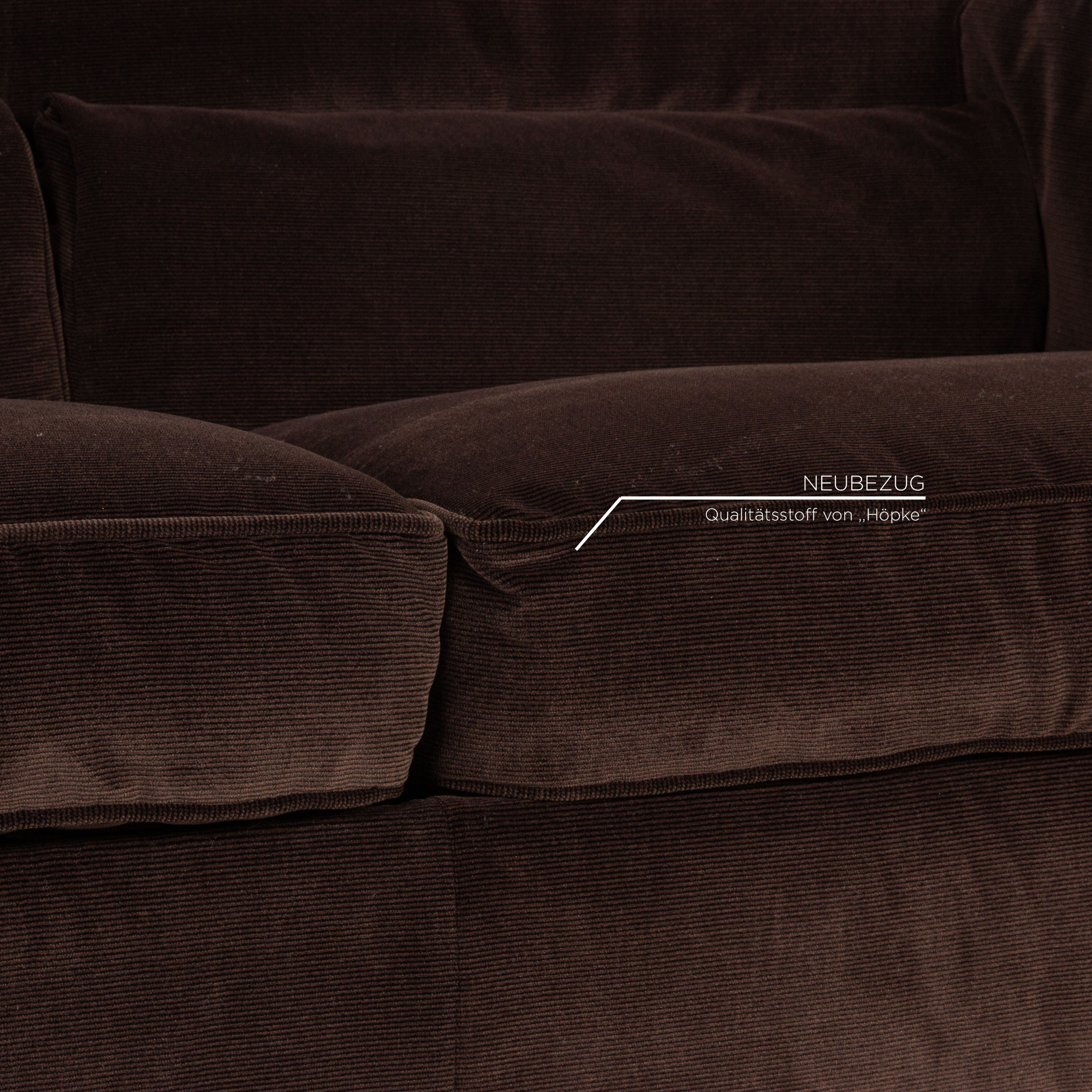 Sofa 2-Sitzer Stoff Dunkelbraun