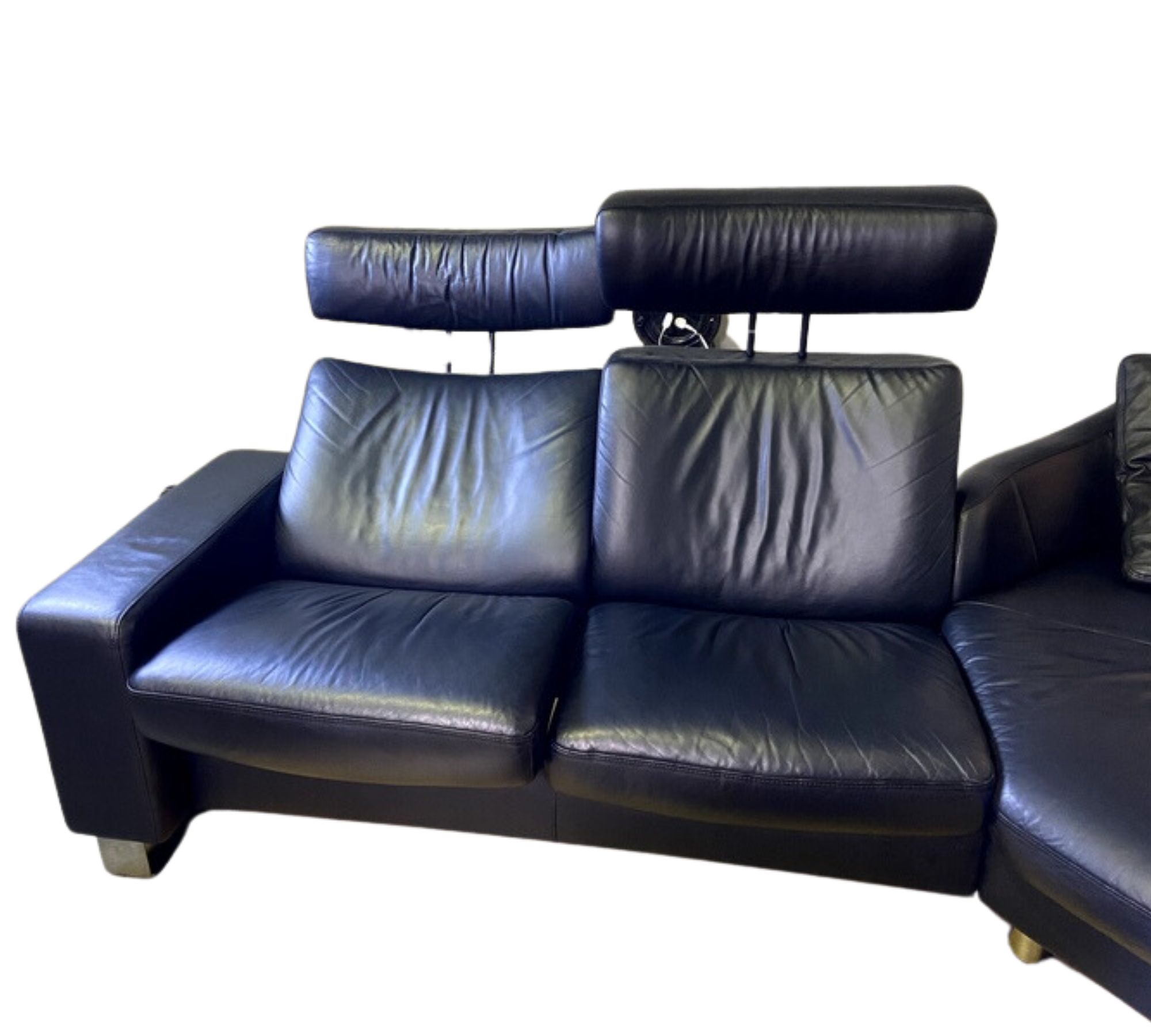 Arion Leather Sofa Black