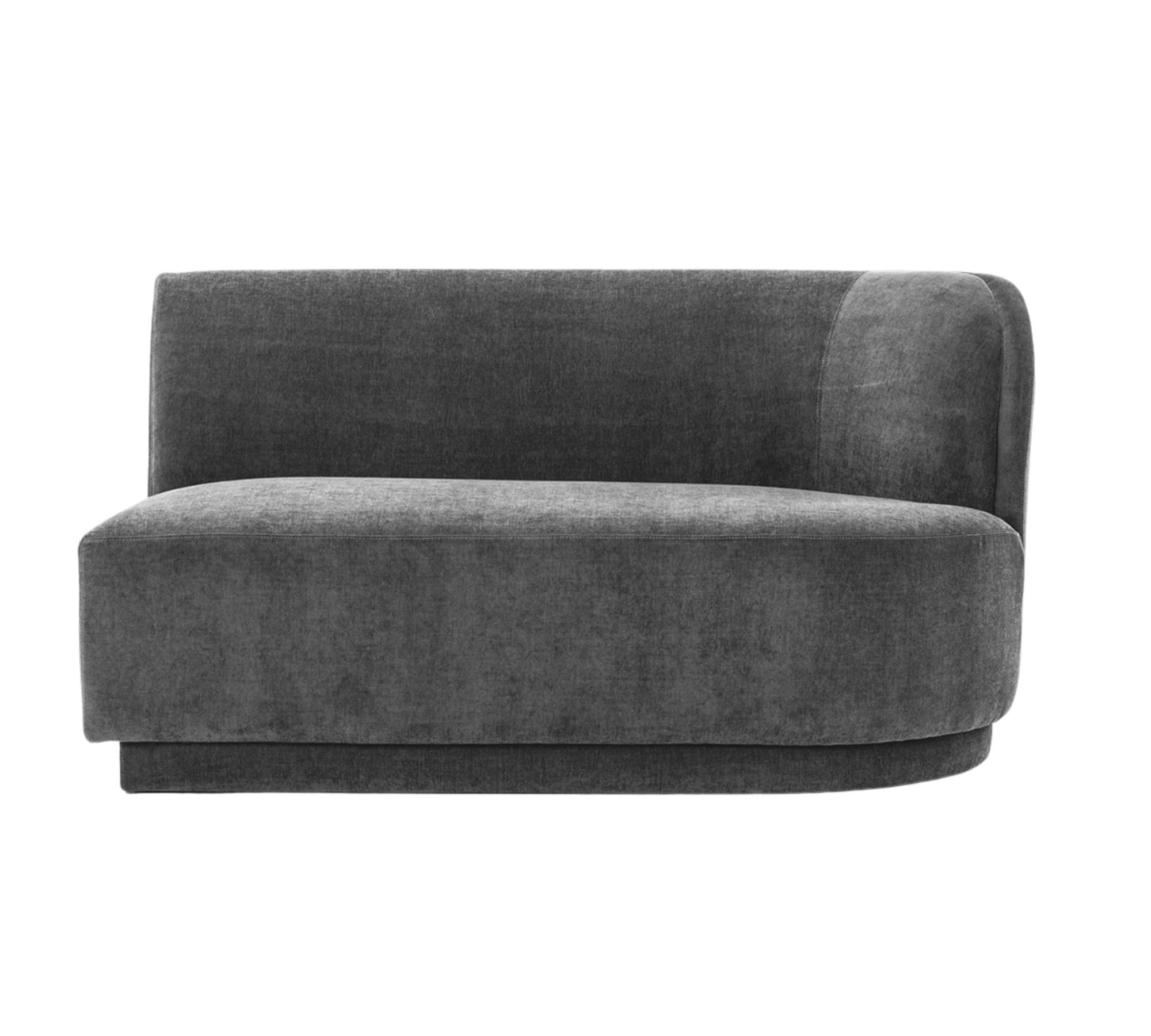 Nora 2-seater module right velvet matt dark grey