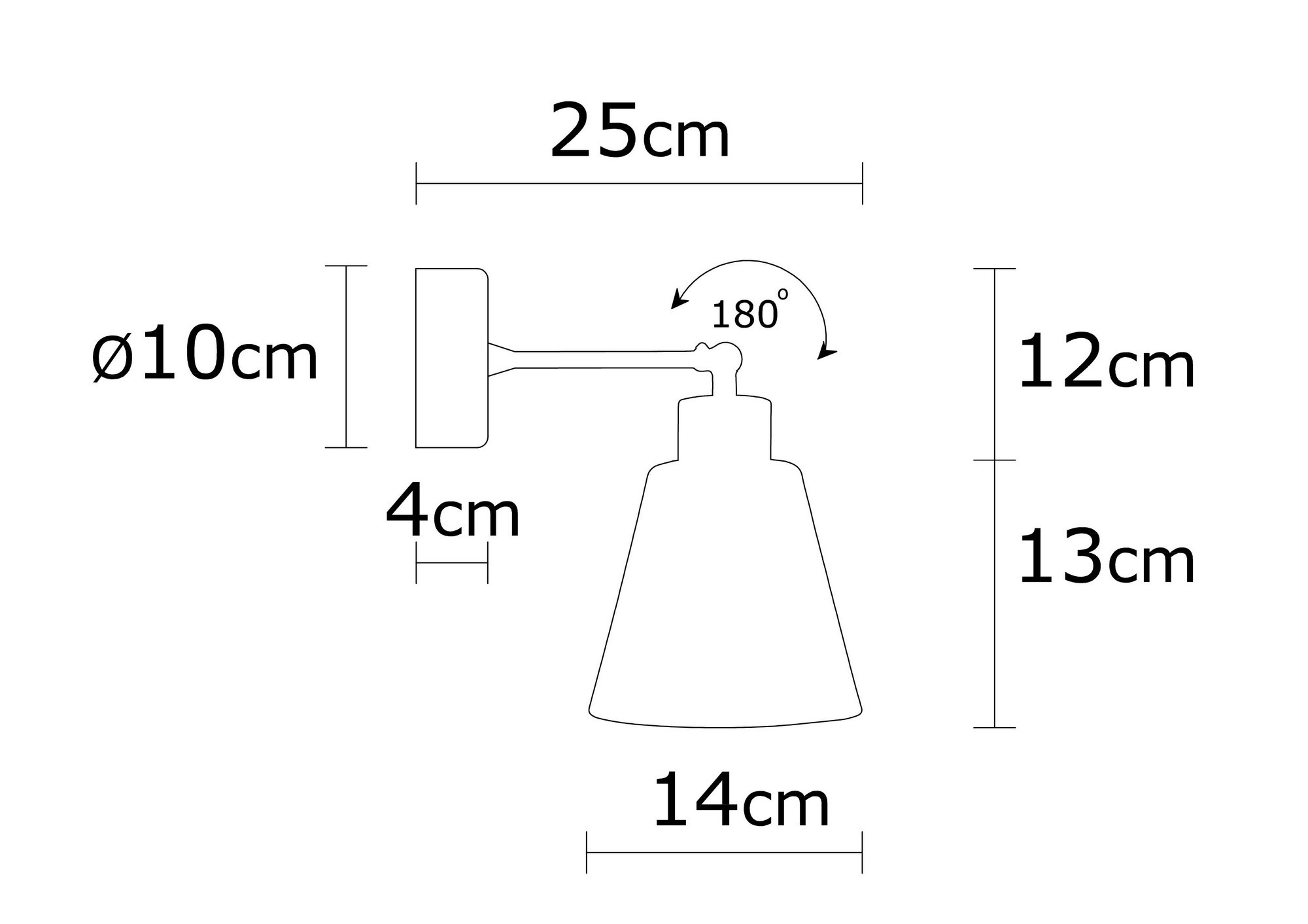 Wandleuchte Metall Schwarz