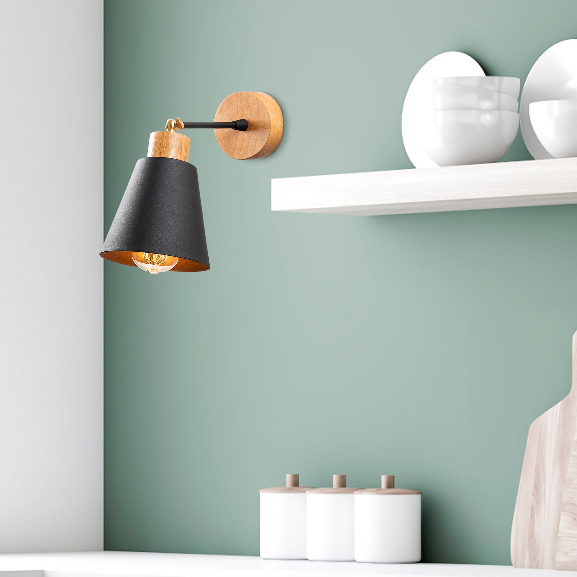 Wall lamp metal black