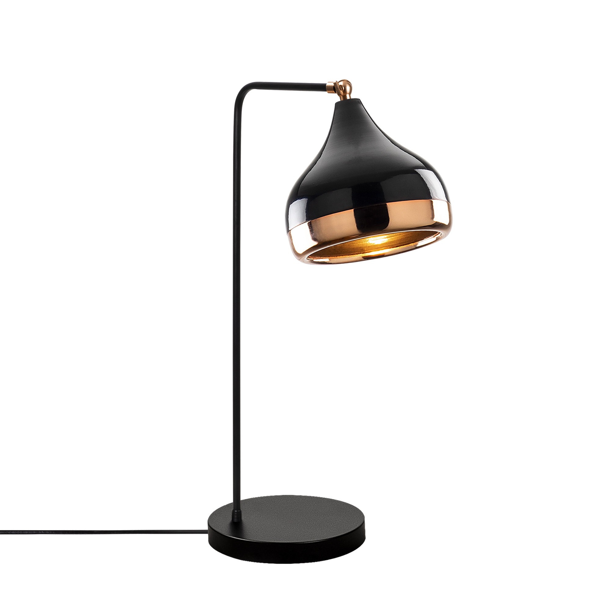 Table lamp made of metal, copper-colored