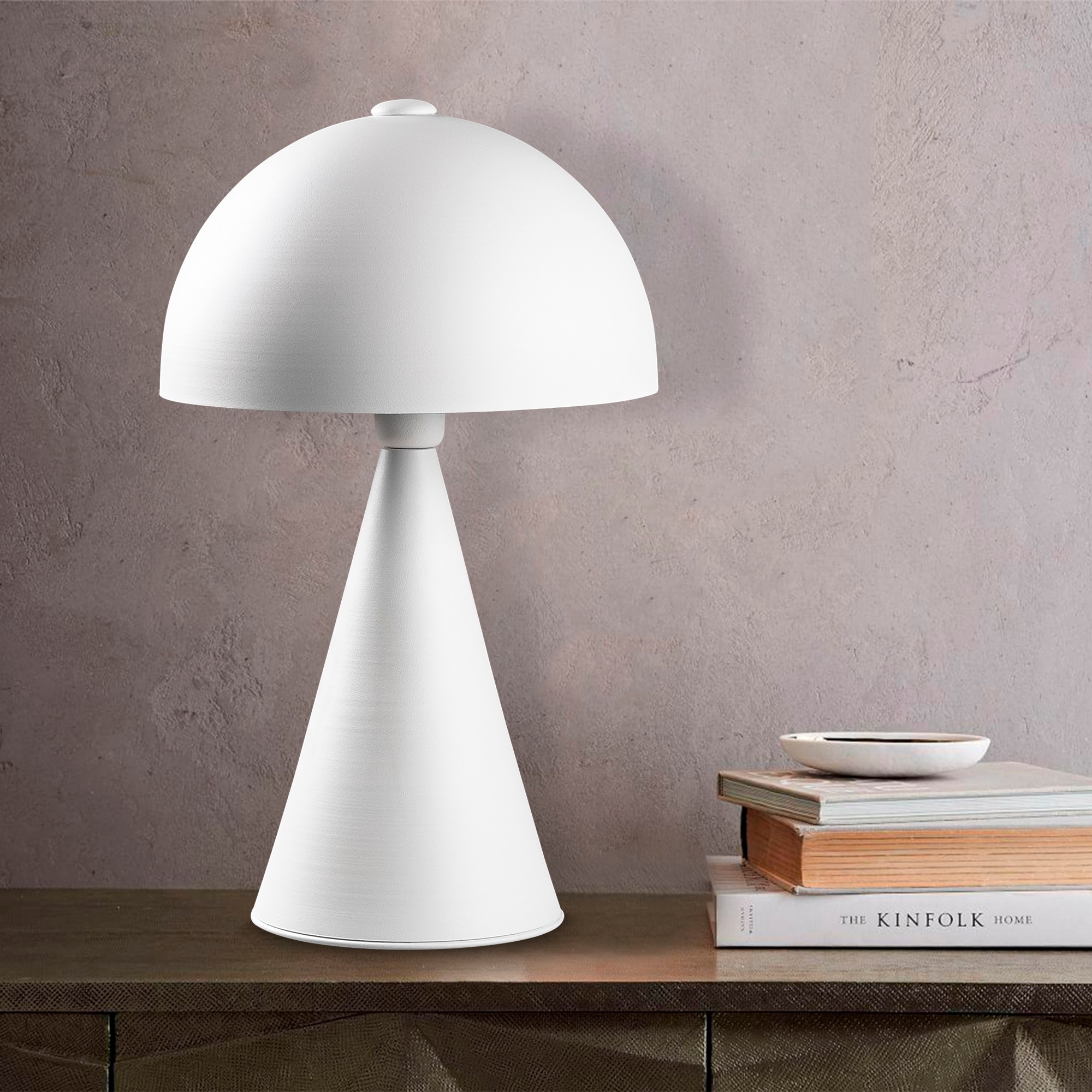 Lampada da tavolo metallo bianco 30cm
