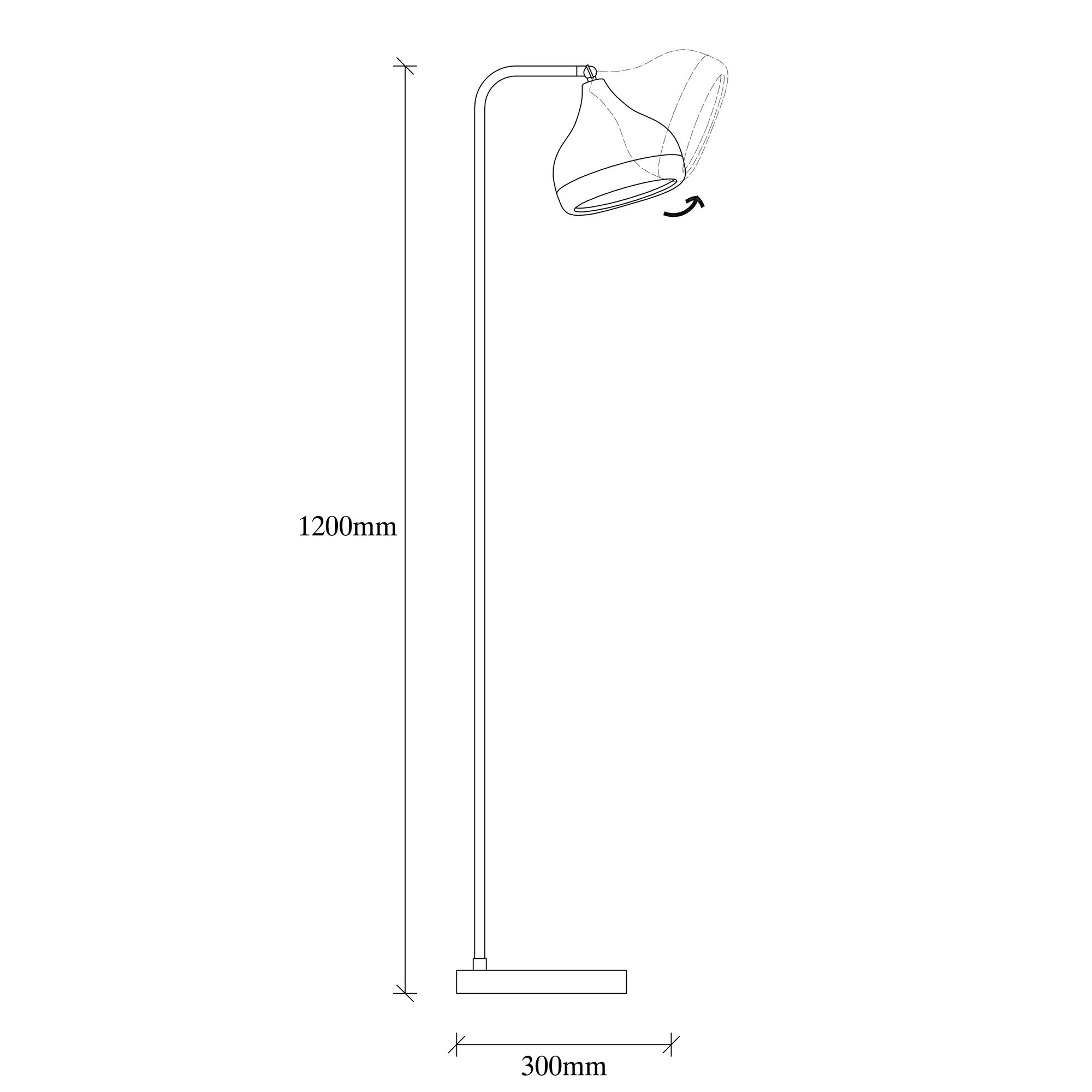 Floor lamp Black Copper-colored 120cm