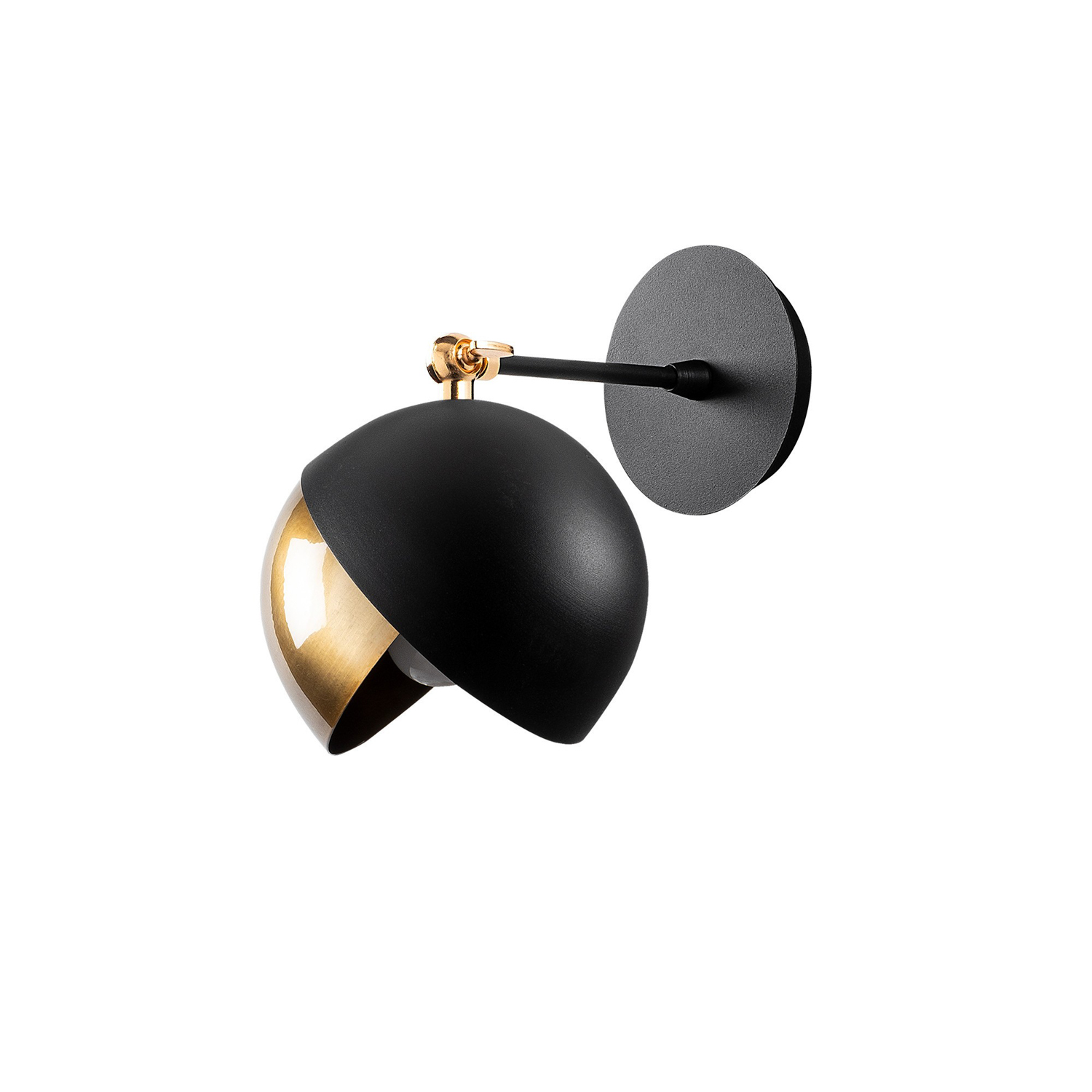 Wall lamp black gold-colored metal