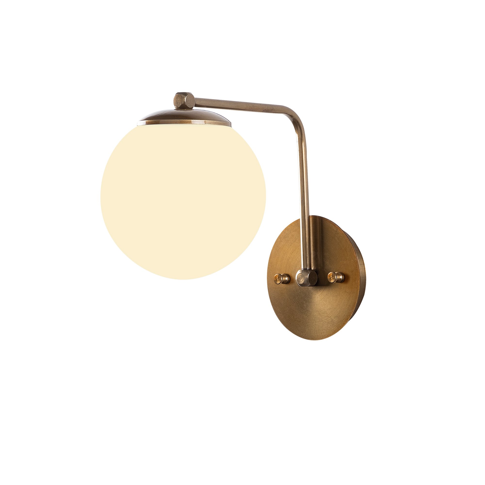 Wall lamp glass sphere metal gold color