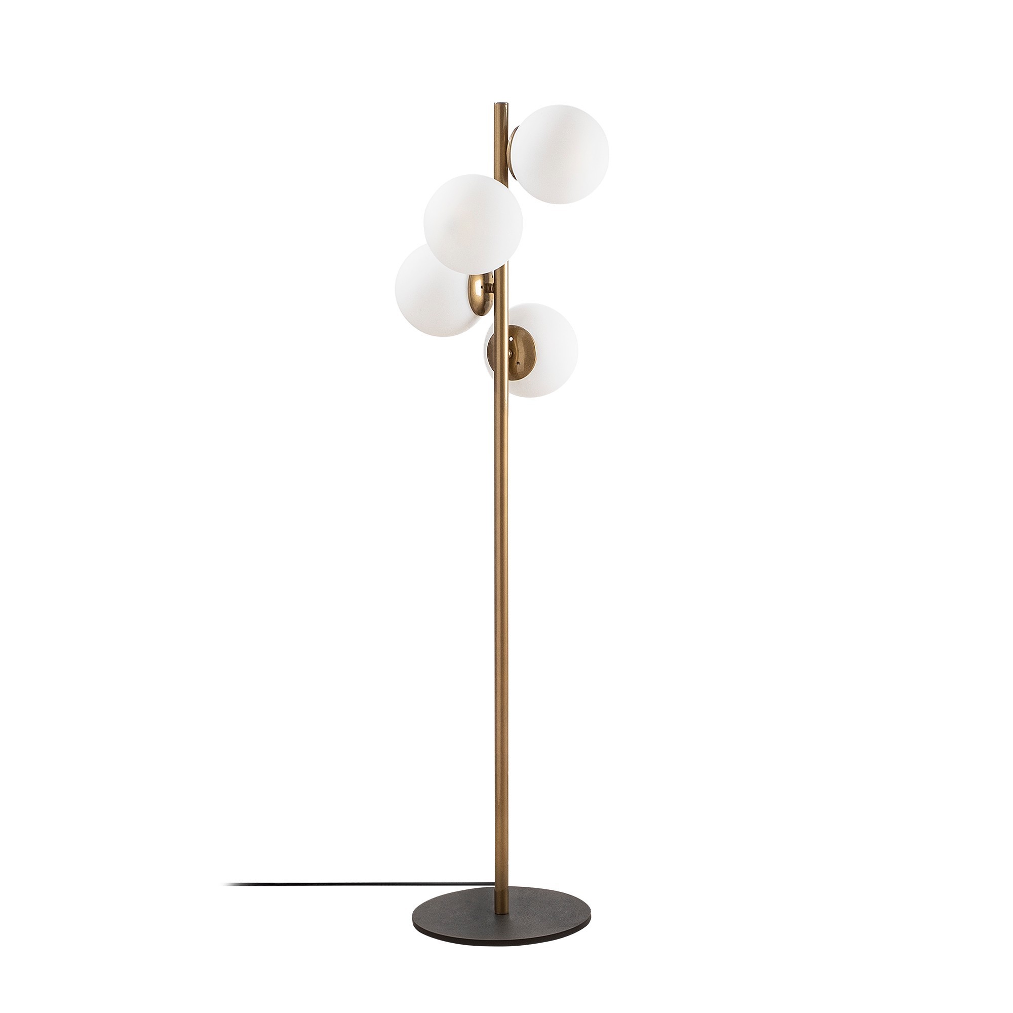 Floor lamp 4 glass spheres Metal Gold 130cm