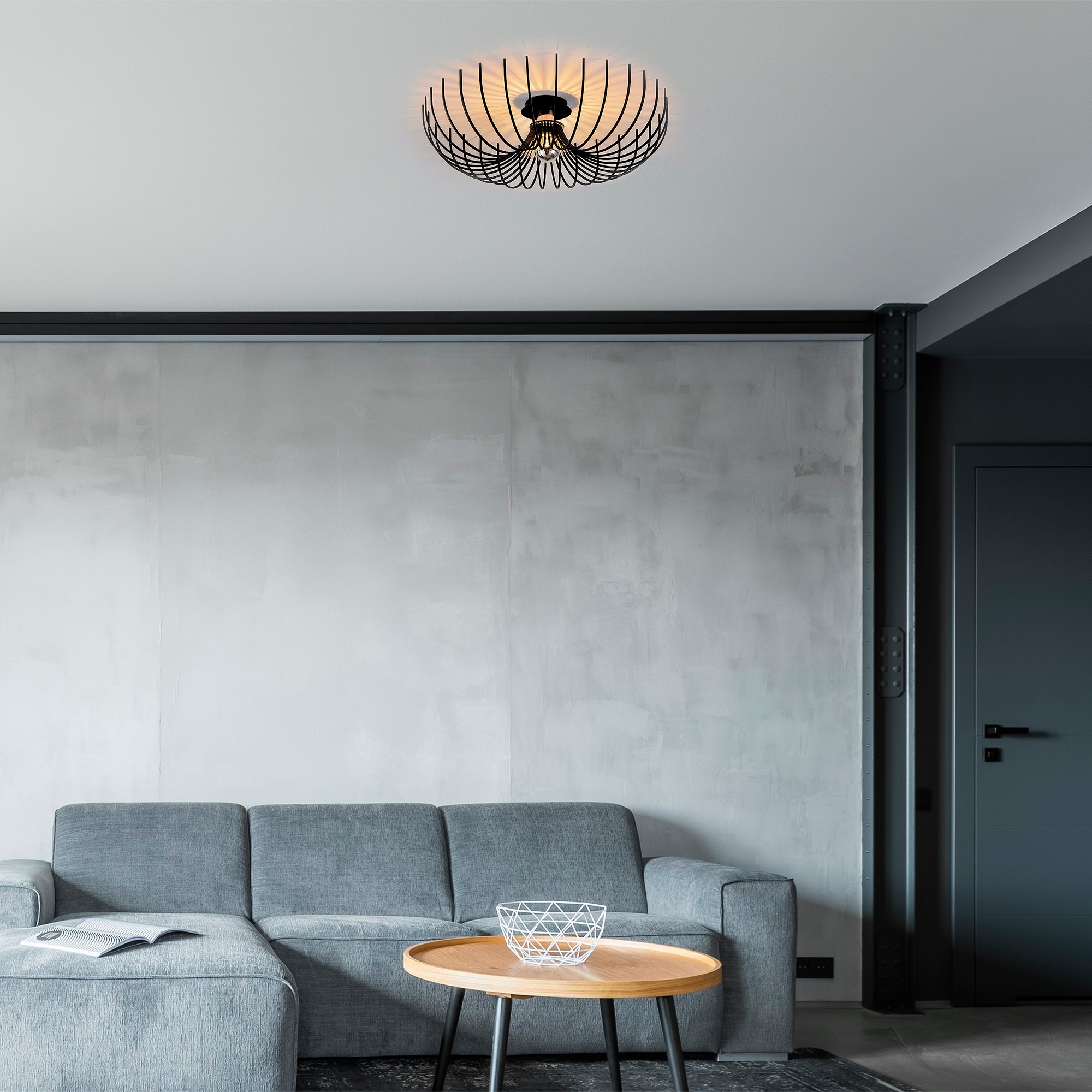 Ceiling lamp Metal Black