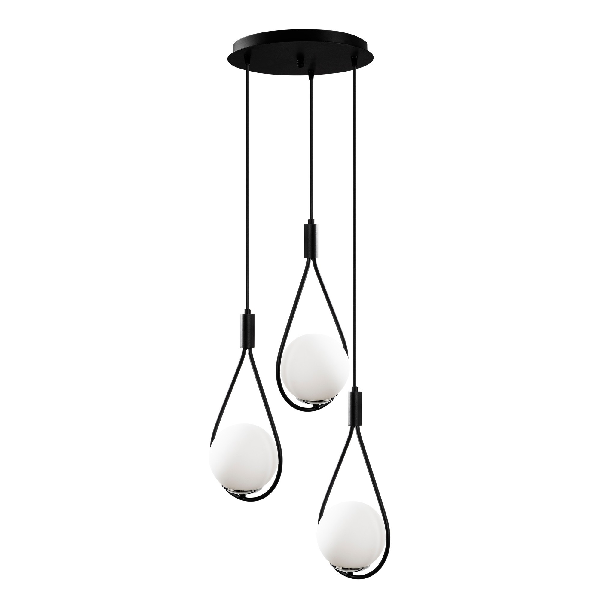 Pendant lamp with 3 elements metal Black