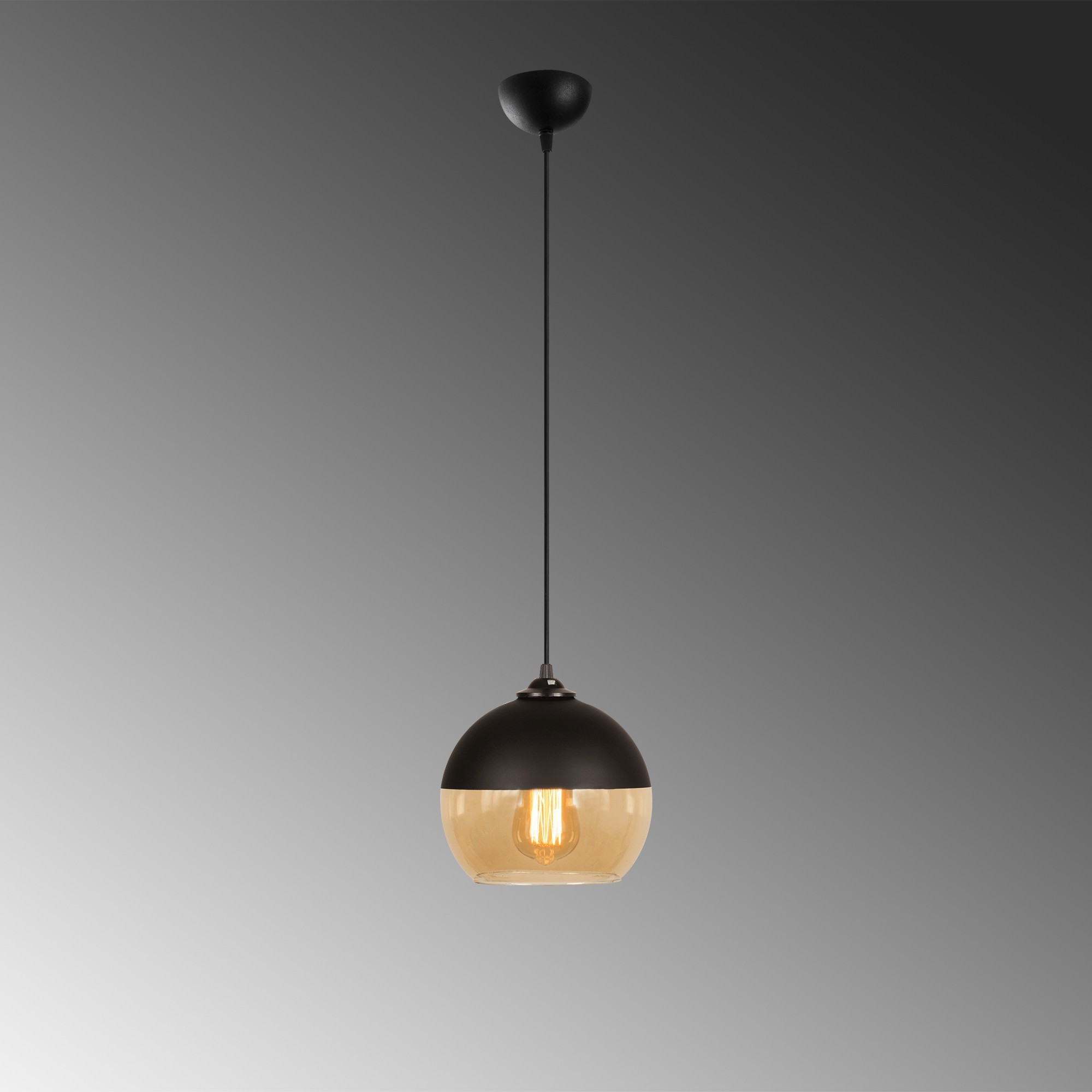 Ceiling light Metal Black Honey-colored Ø 20cm