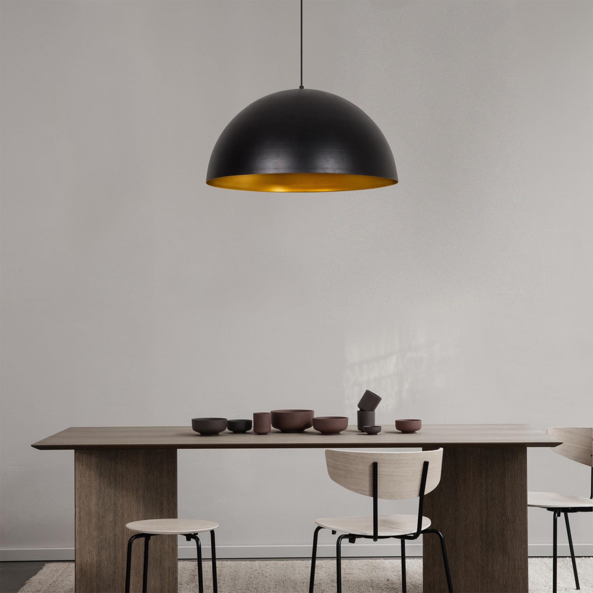 Pendant lamp Large Metal Black Gold Ø 60cm