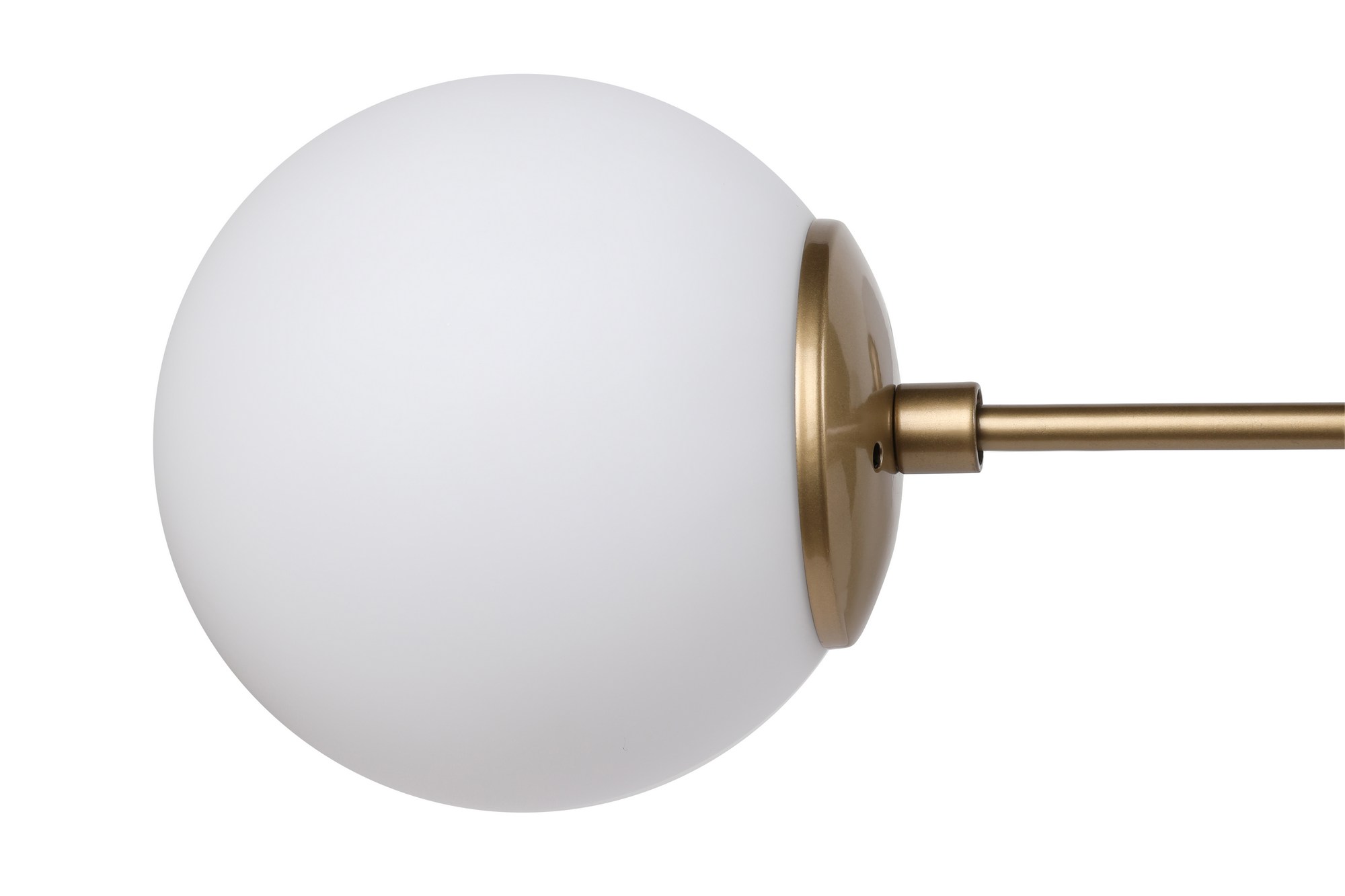 Pendant lamp 6 glass spheres metal white gold