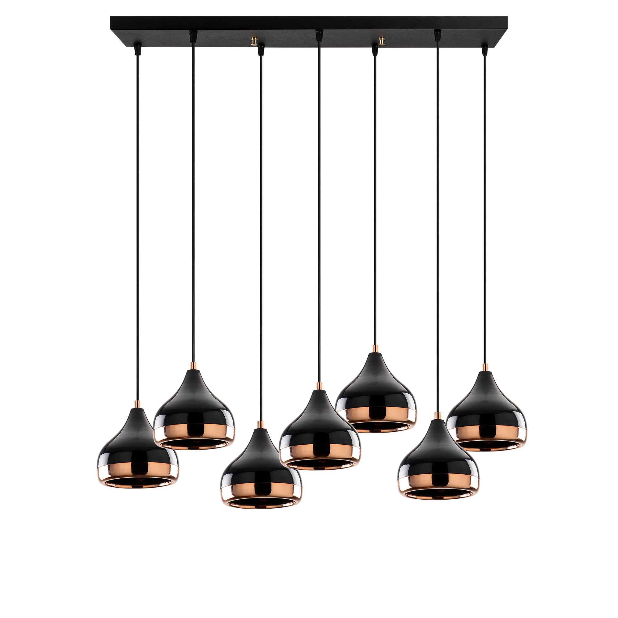 Pendant lamp with 7 elements metal black