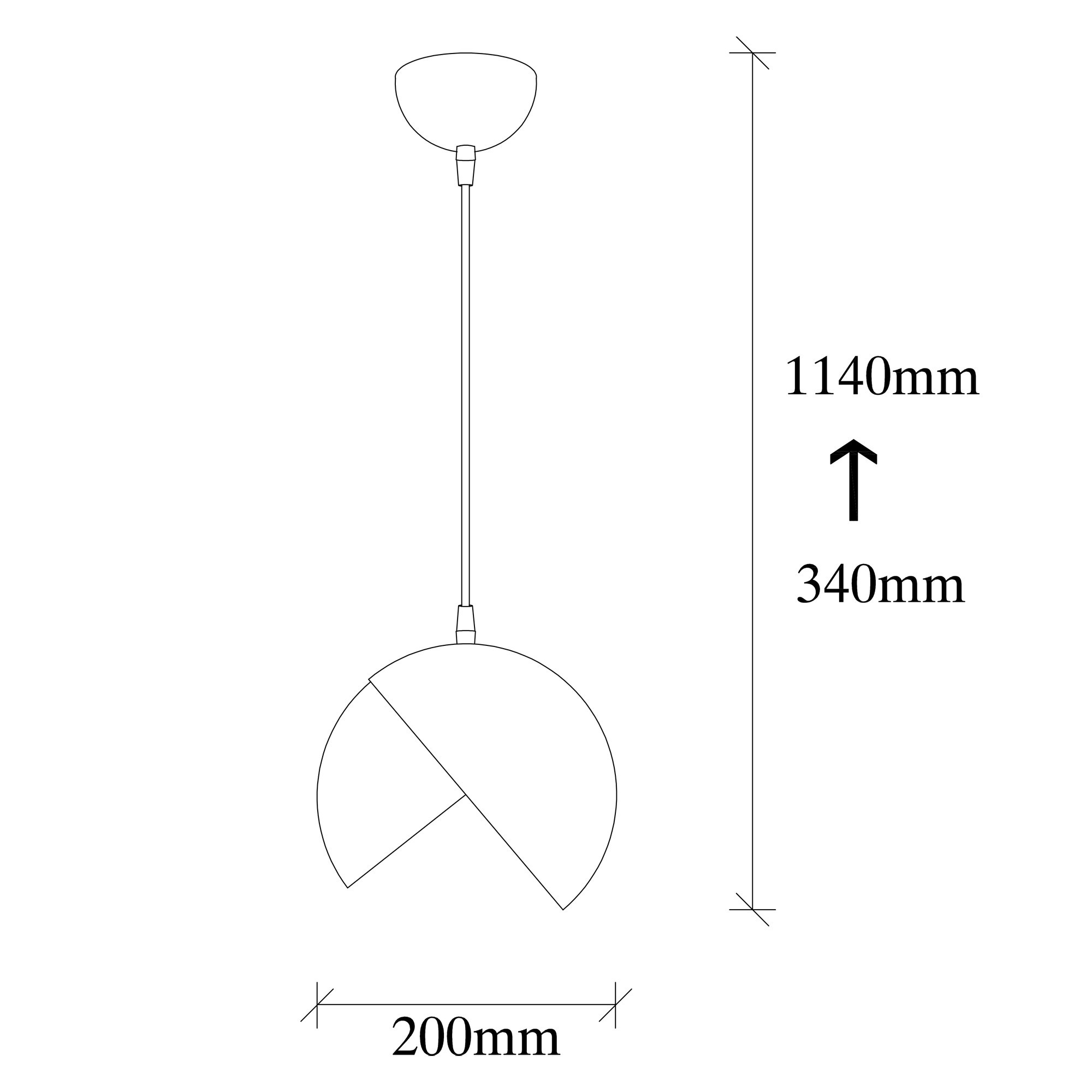 Pendant lamp metal black gold Ø 20cm