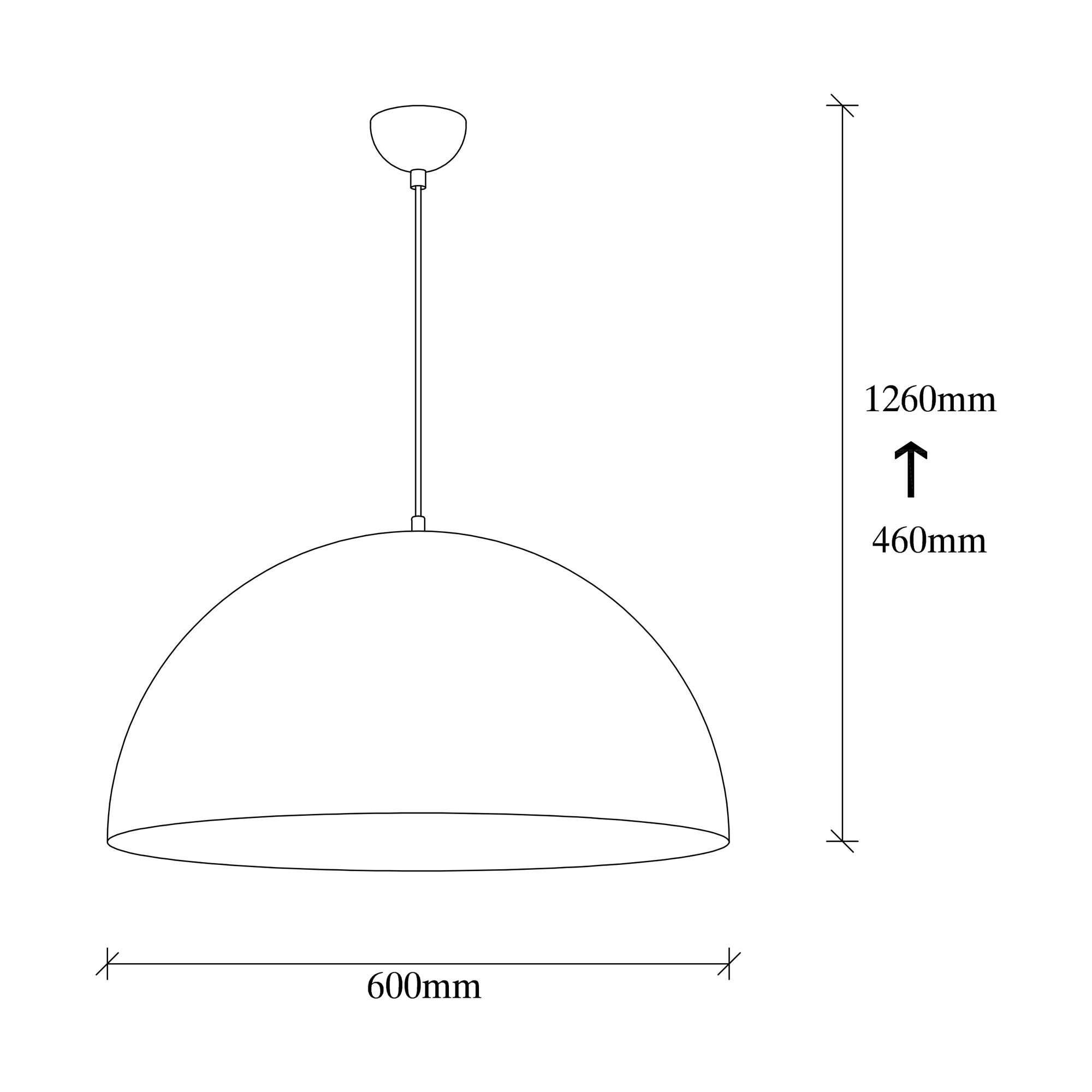 Hanging lamp Large Metal Black Gold Ø 60cm