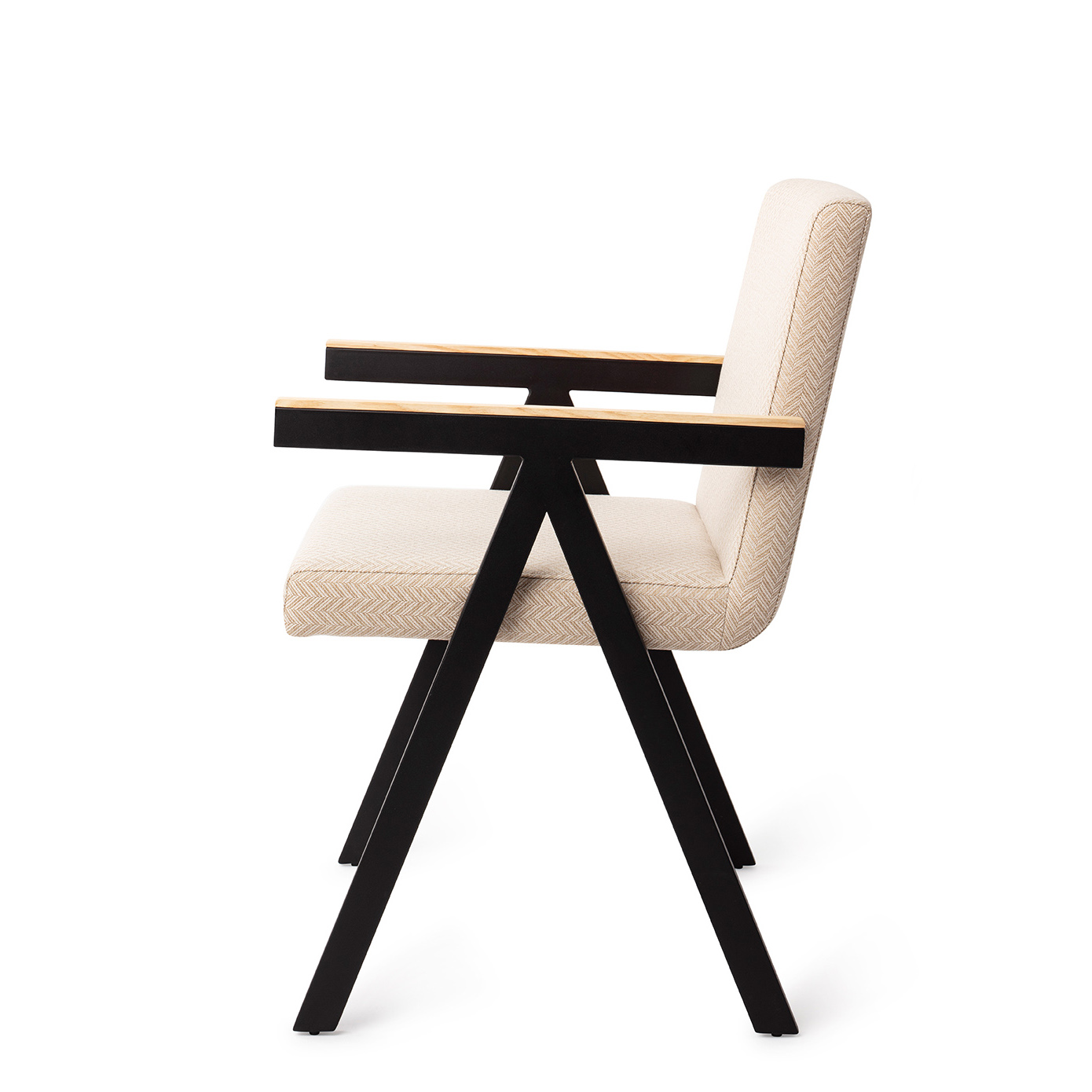Omuta Dining chair Tan Chevron
