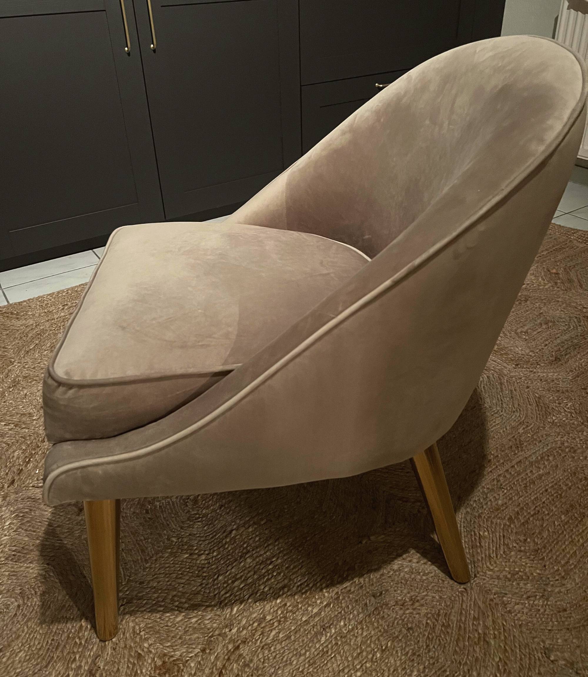 Polstersessel Samt Taupe 