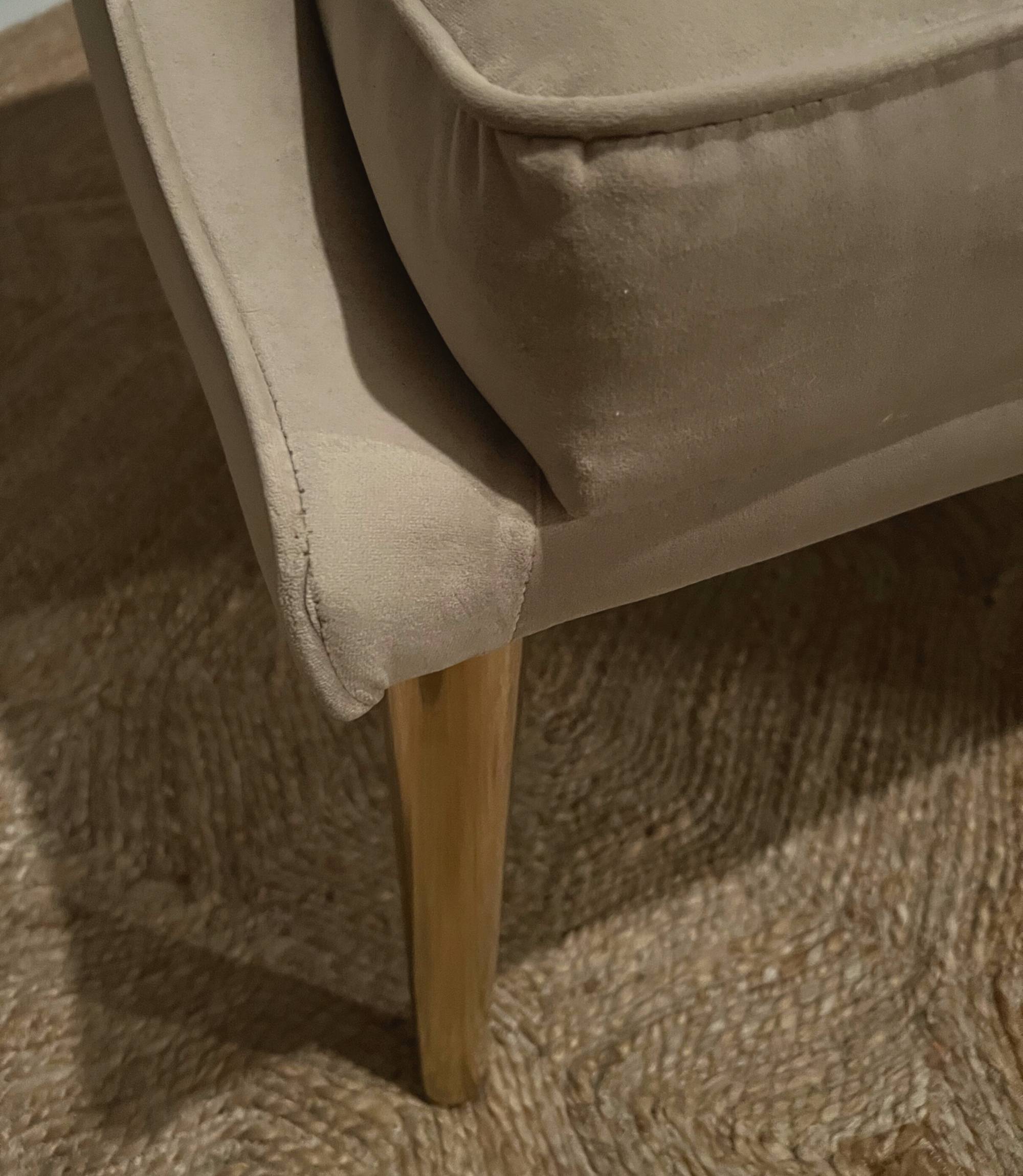 Polstersessel Samt Taupe 