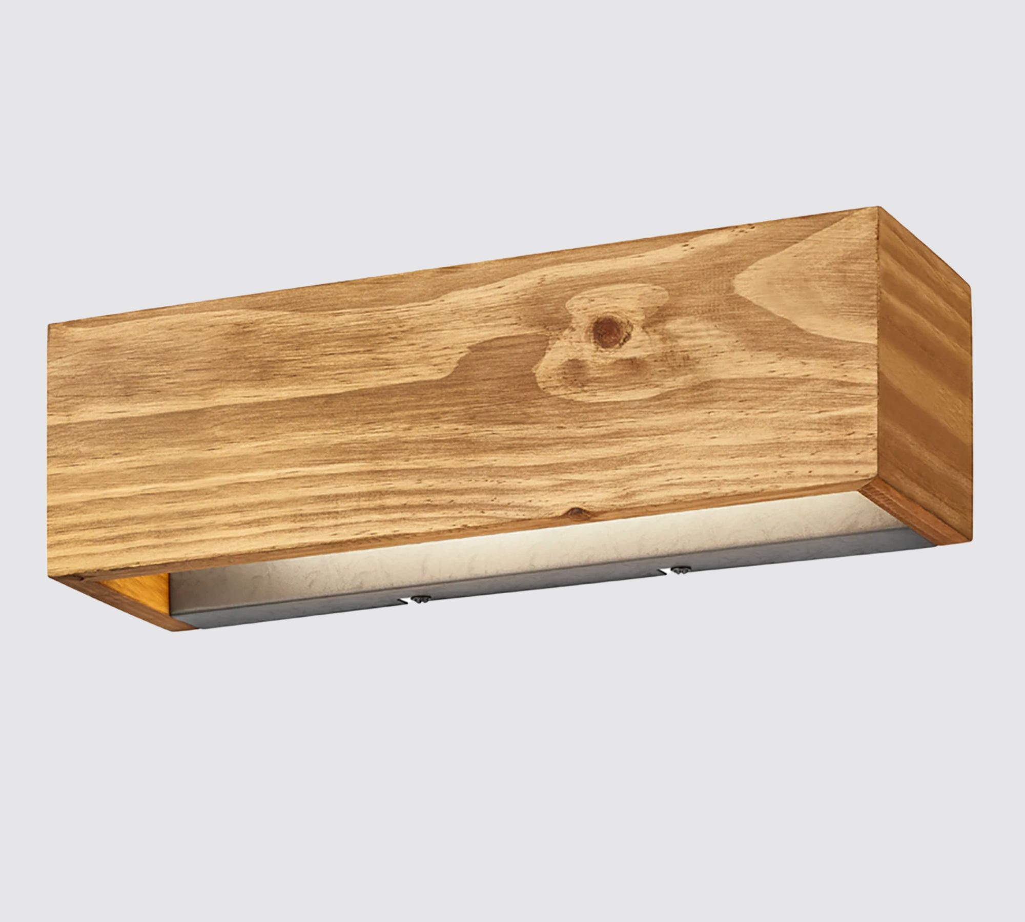 1-Light LED Wall Lamp Pine Wood Decor