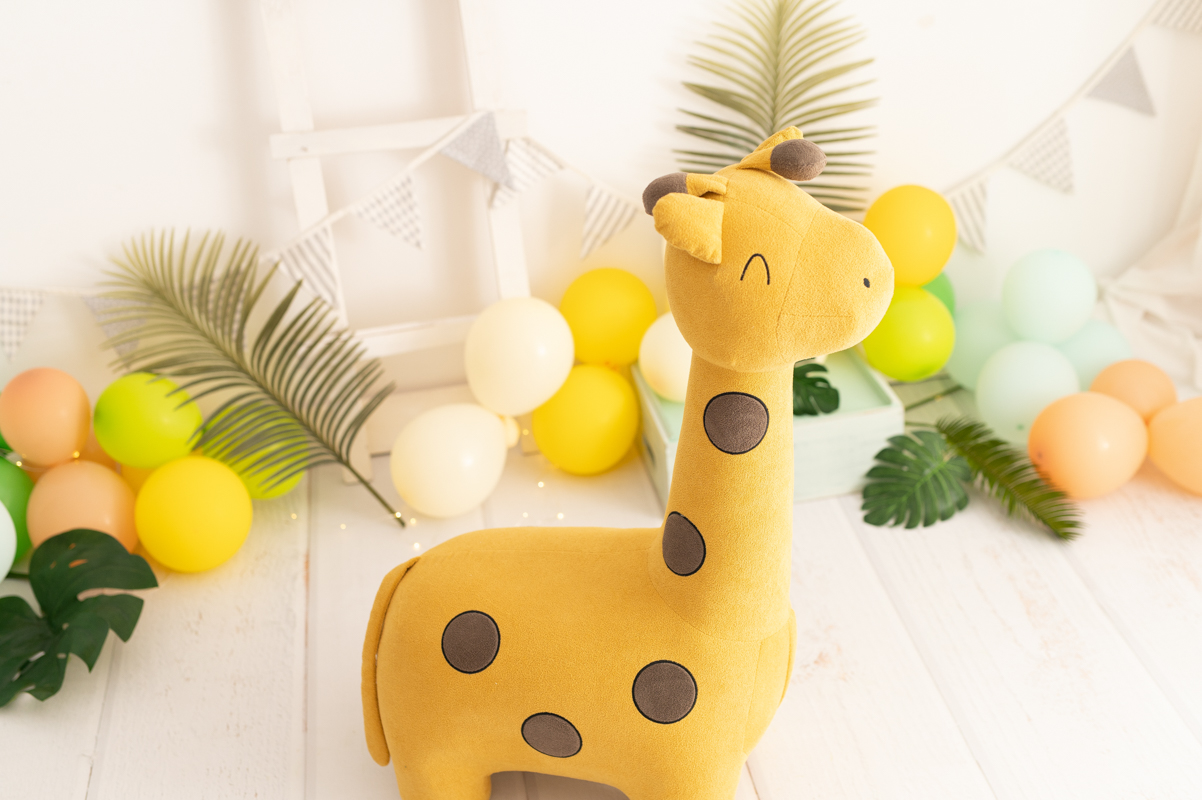 Giraffe stuffed animal Cotton Yellow Brown