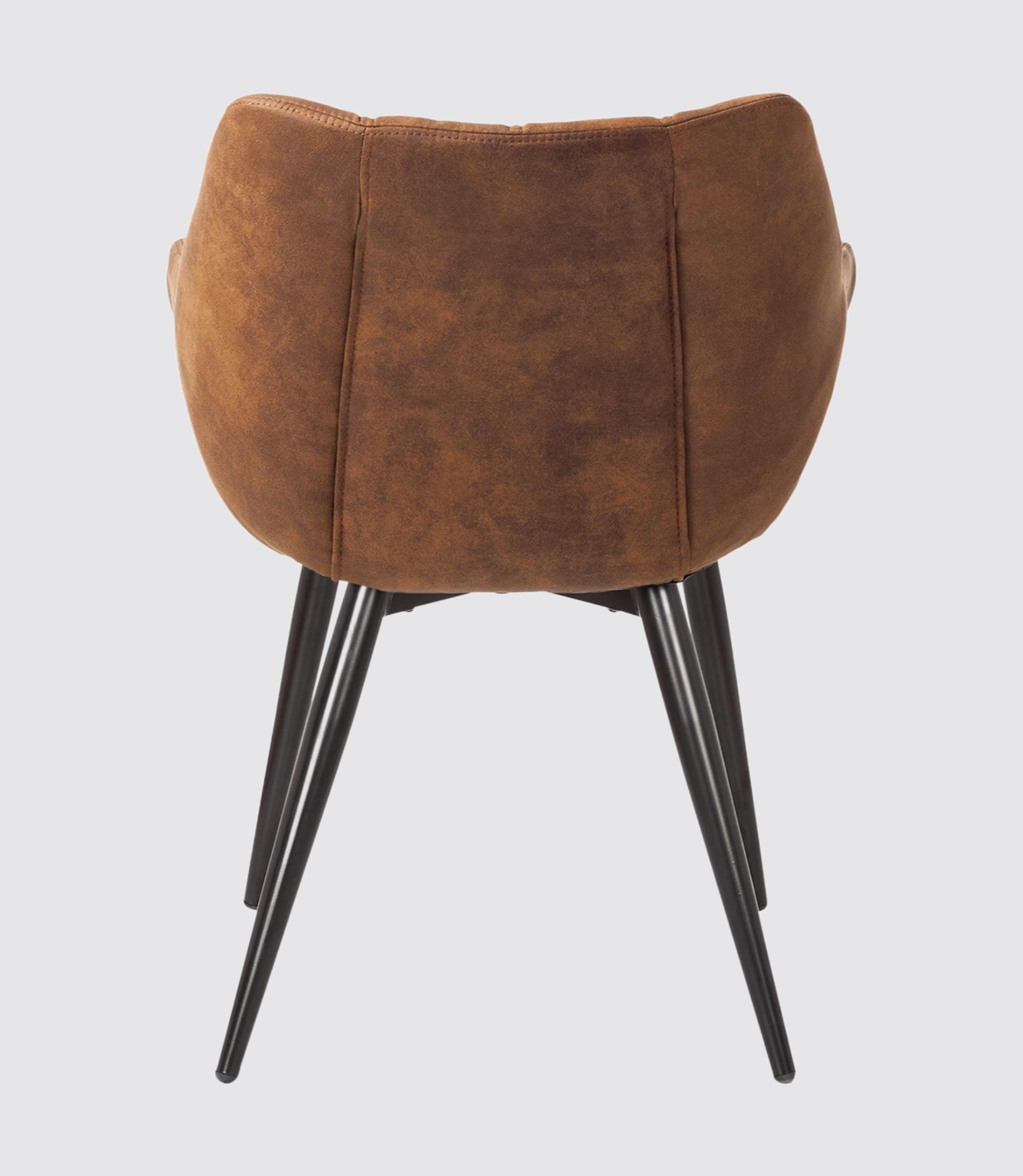 Tufted armchair microfiber cognac