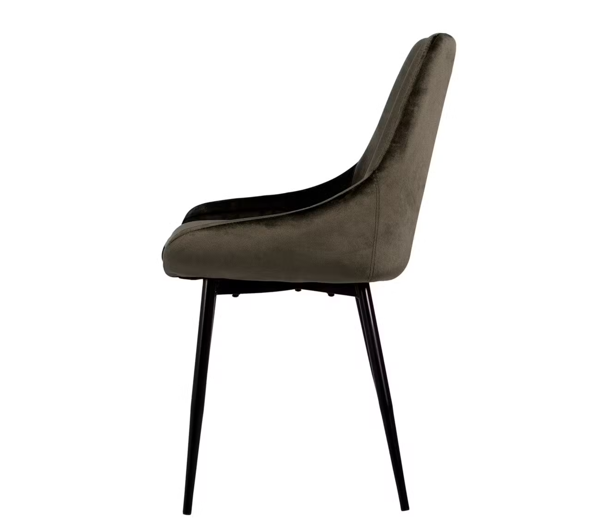 Upholstered chair Lex (set of 2) velvet / iron black brown-grey