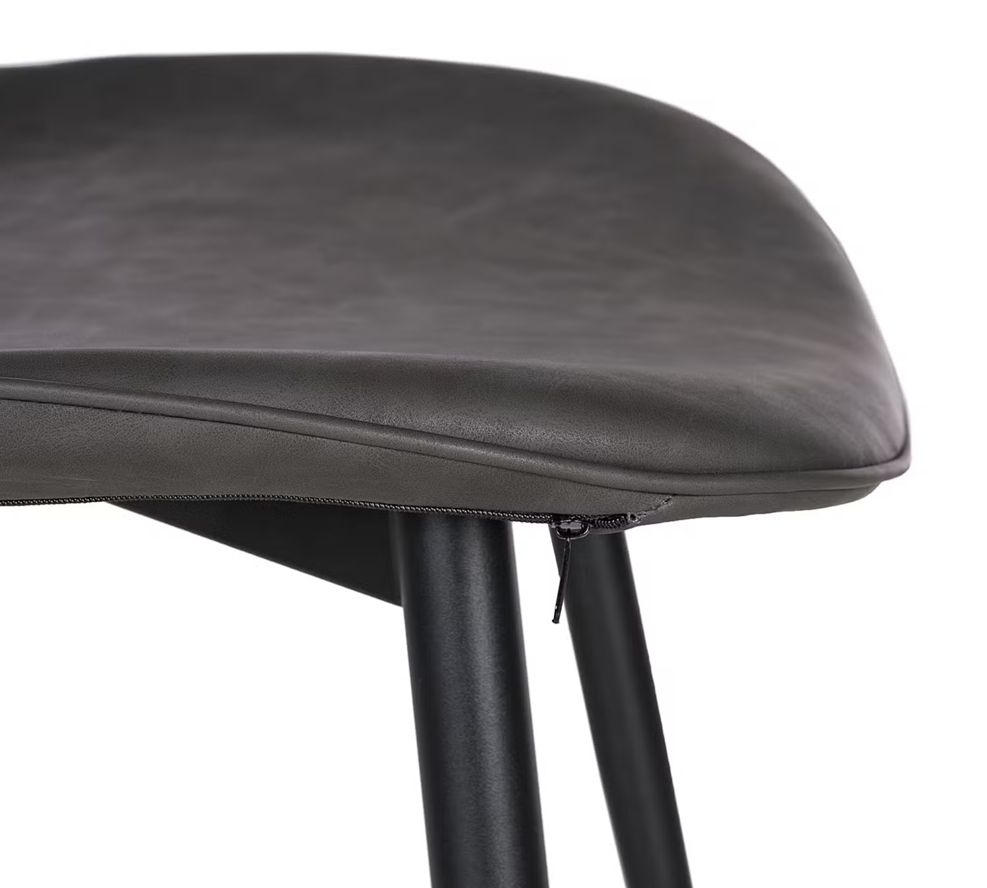 2x Chair Faux Leather Iron Olive Green