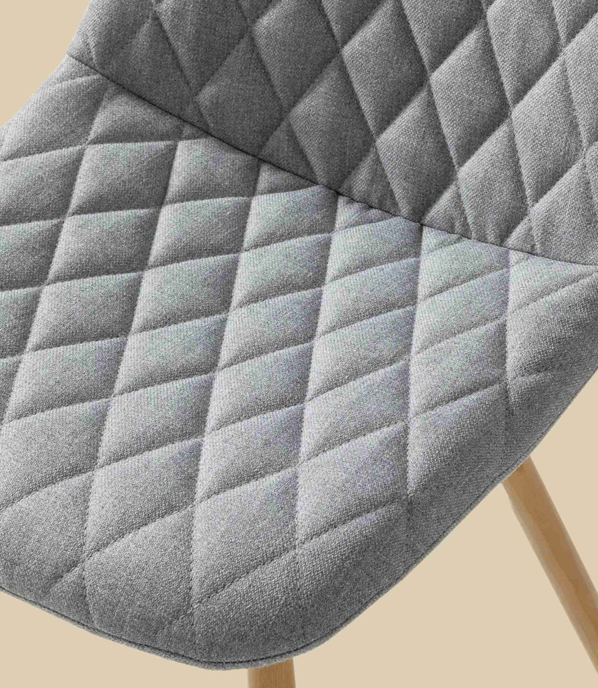 2x Upholstered chair with diamond quilting Grey