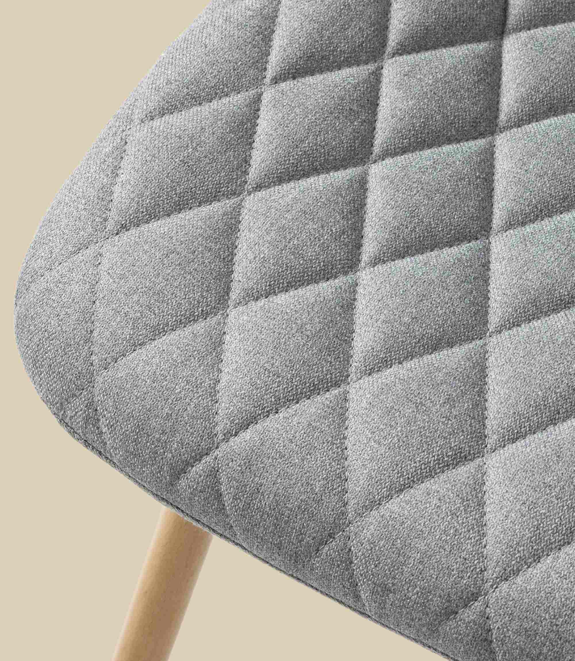 2x Upholstered chair with diamond quilting Grey