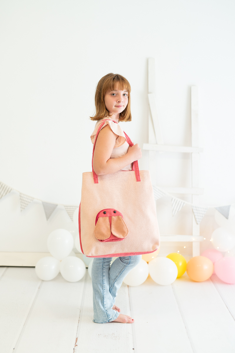 Ladybug bag cotton pink