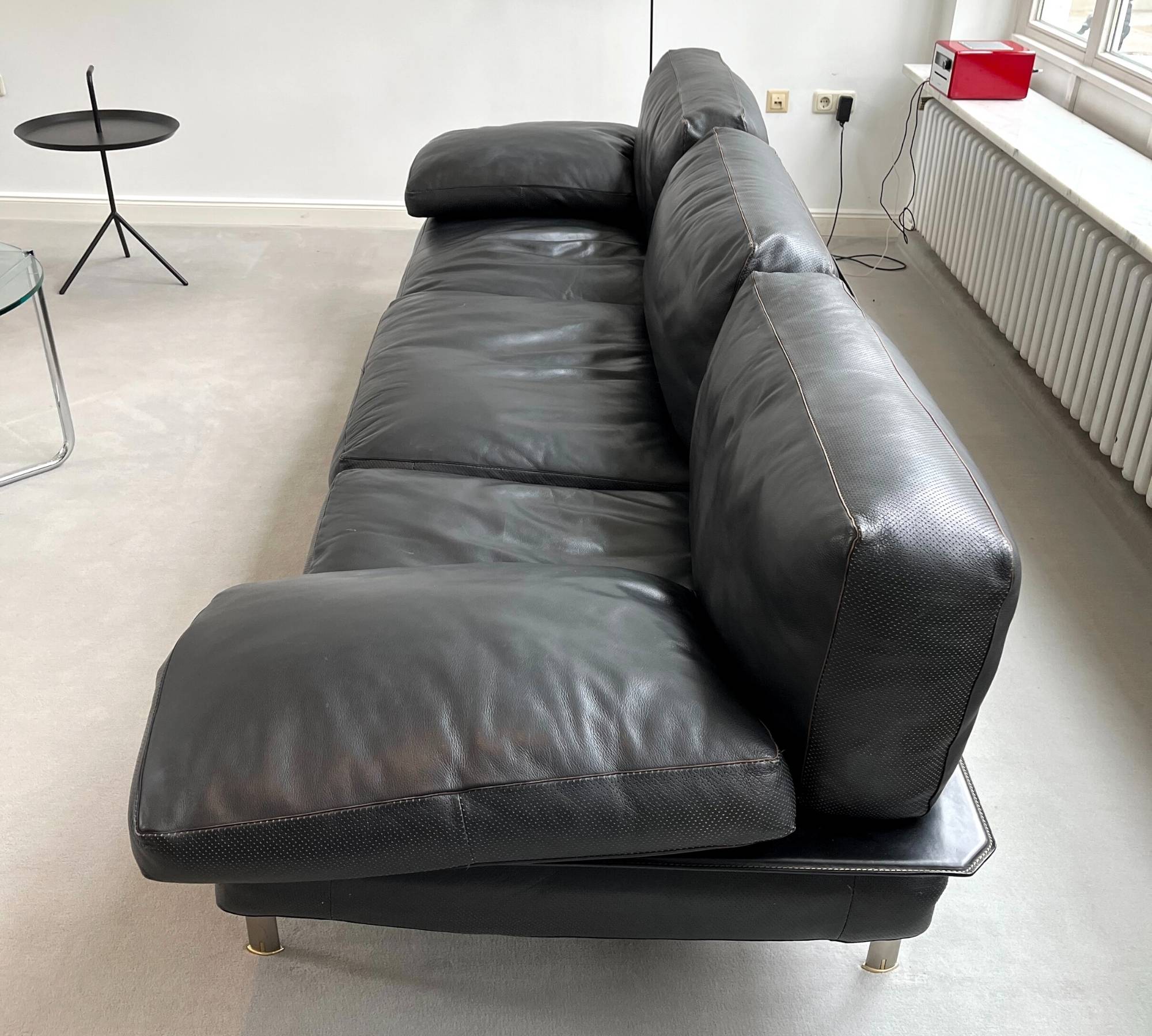 Diesis Sofa 3-seater leather sofa Black