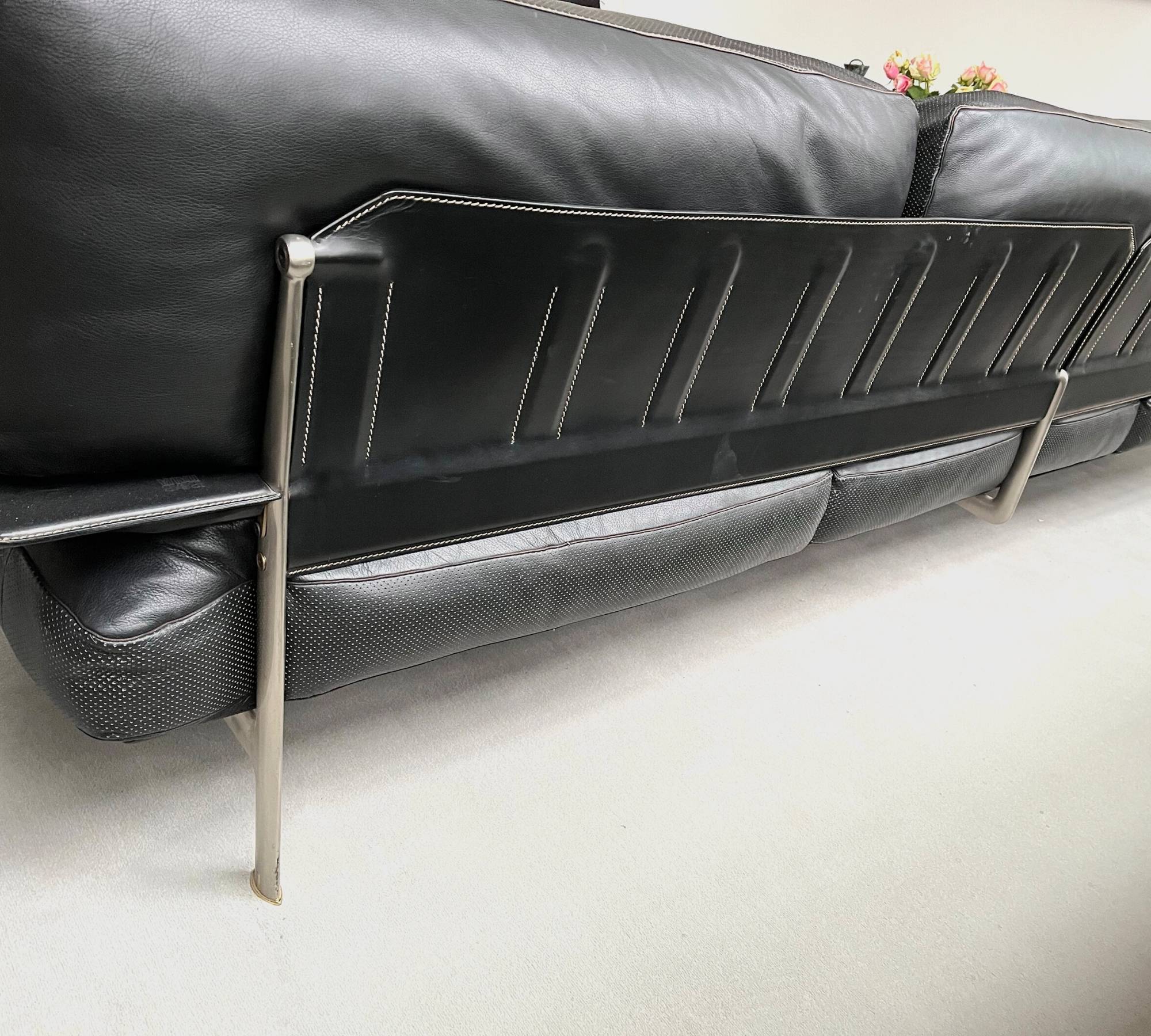 Diesis Sofa 3-Sitzer Ledersofa Schwarz