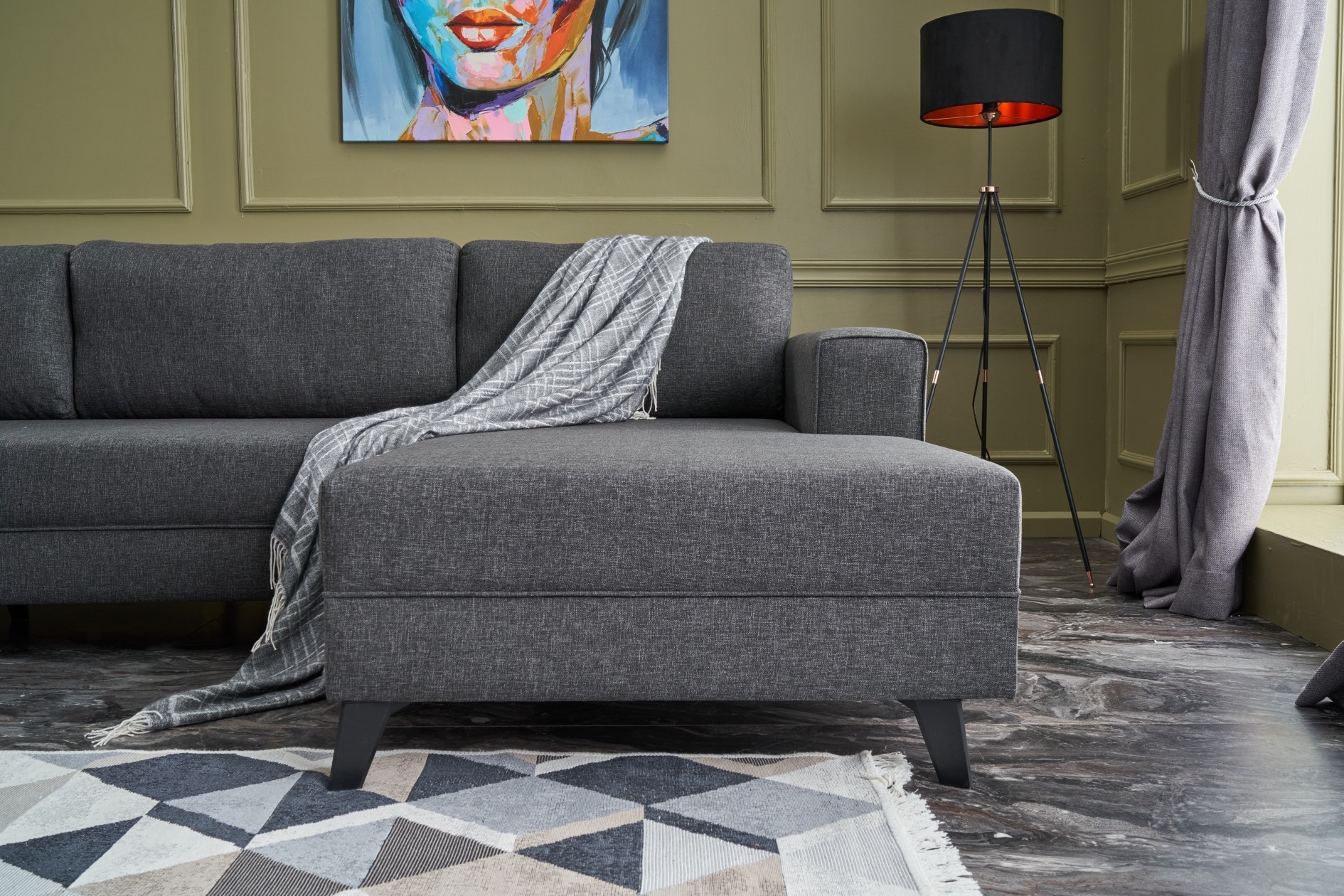 Efsun Sofa bed 4-seater anthracite