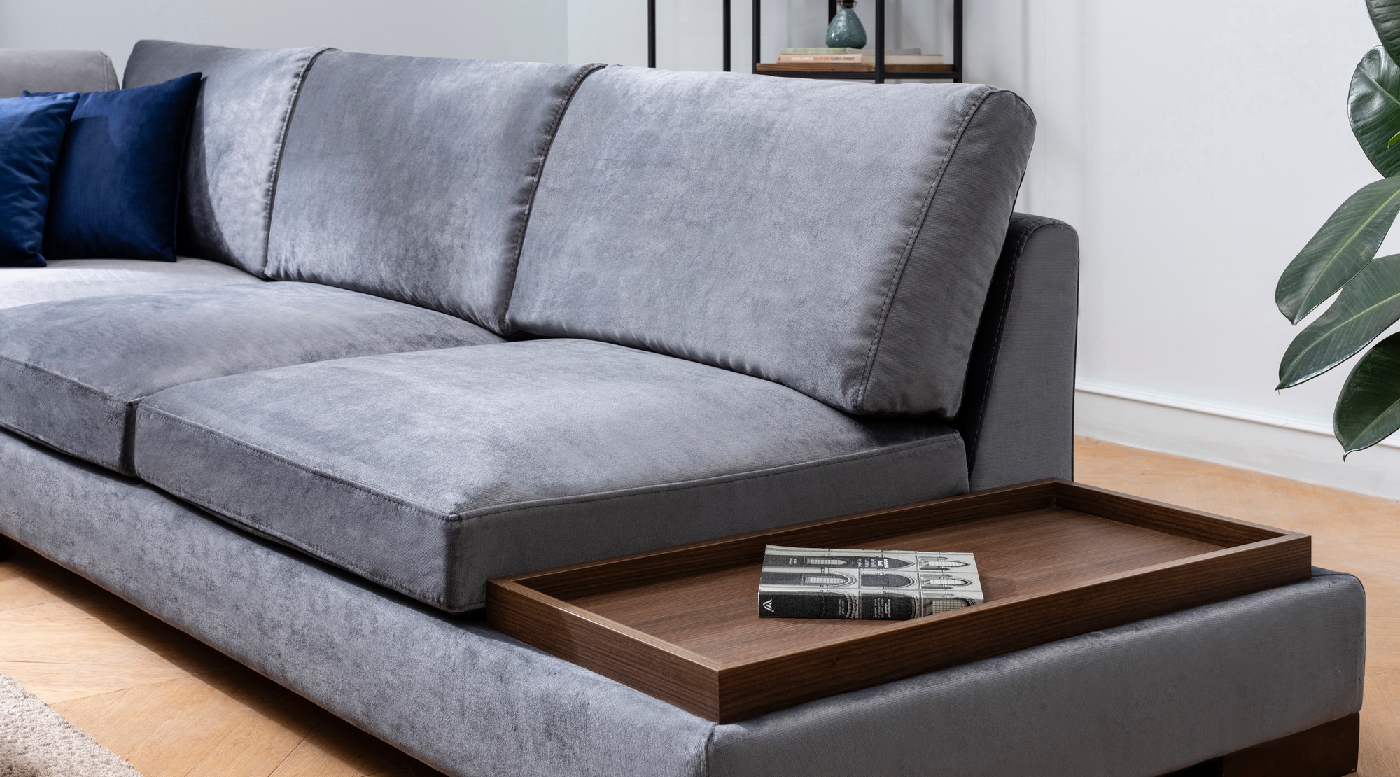 Tulip Corner Sofa Left Dark Grey
