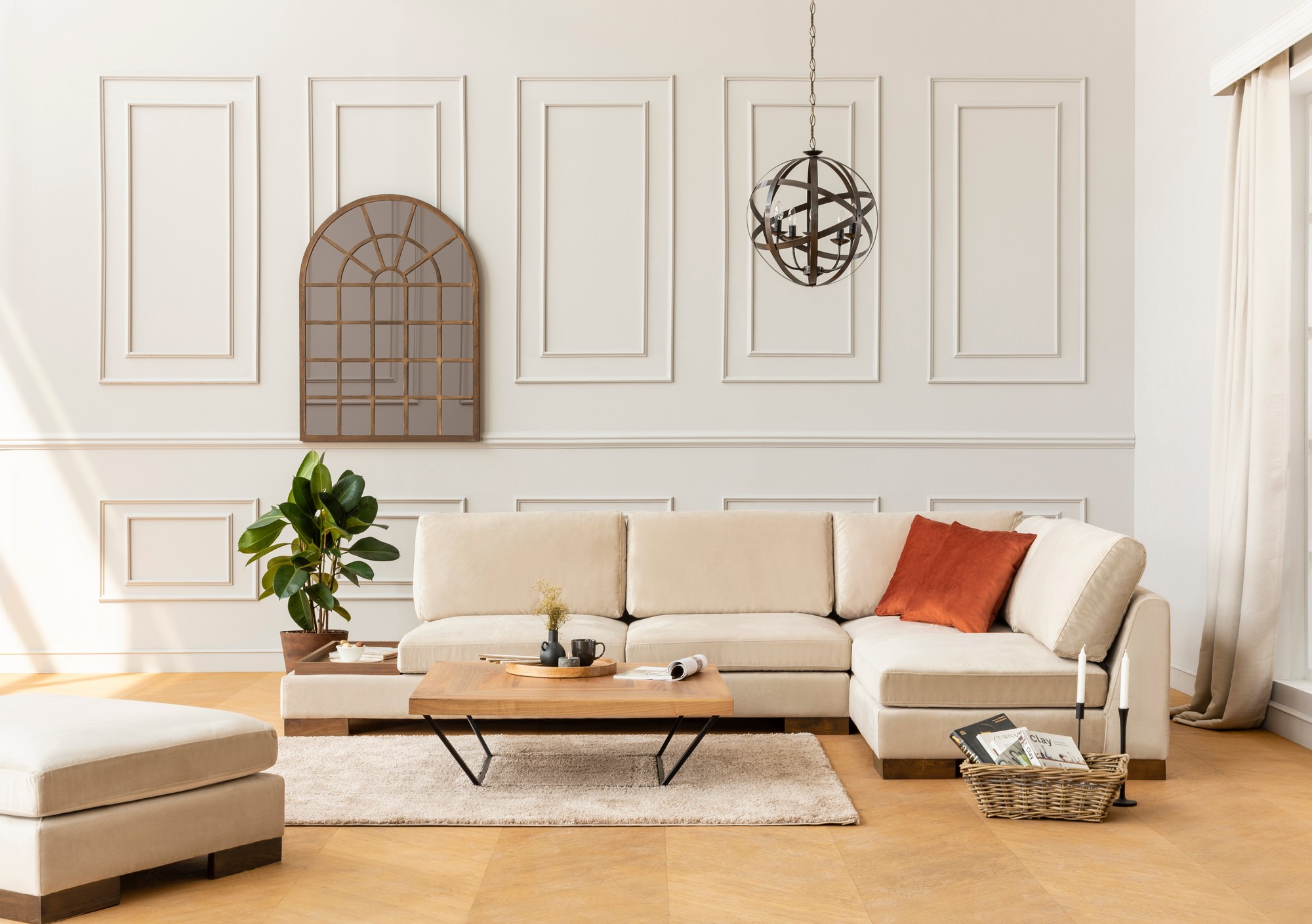 Tulip Corner Sofa Right Beige