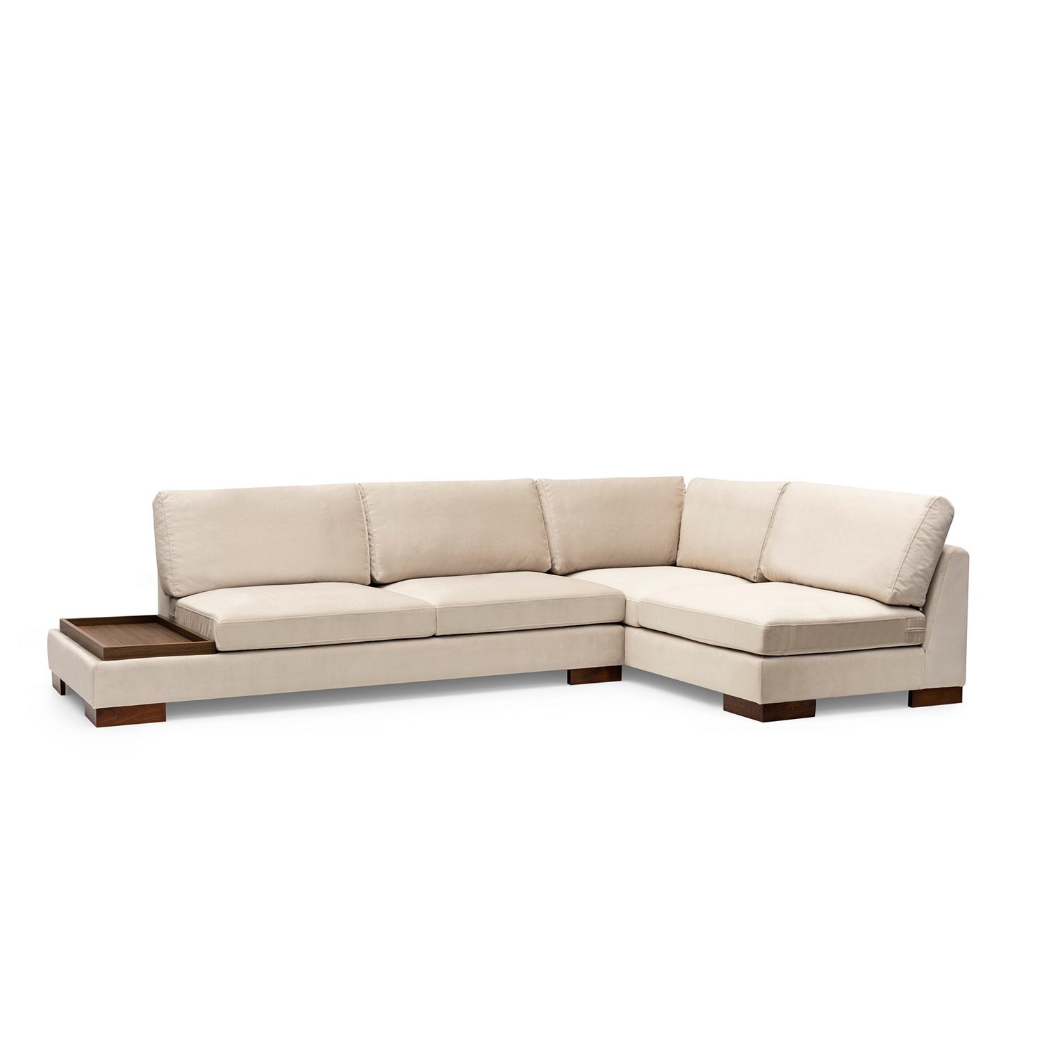 Tulip Corner Sofa Right with Ottoman Beige