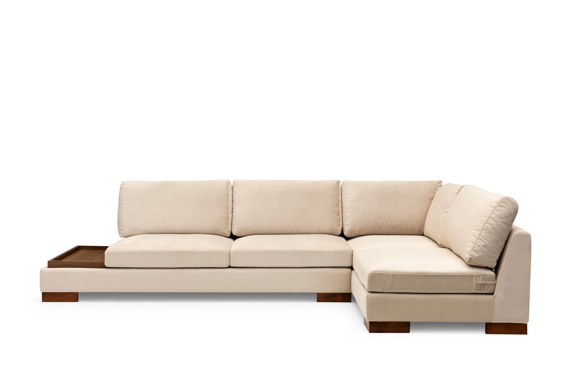 Tulip Corner Sofa Right with Ottoman Beige