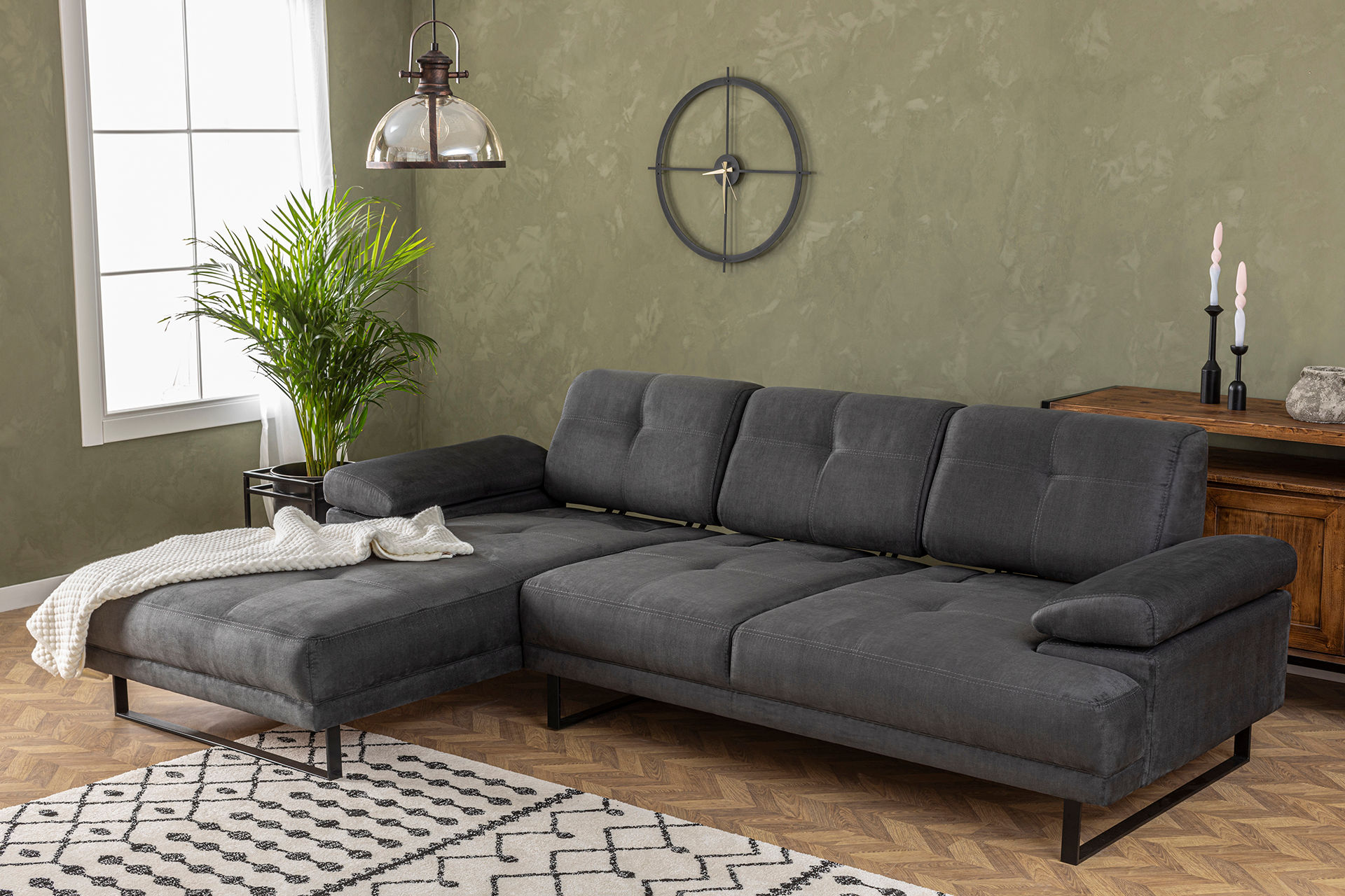 Mustang Sofa S Chaise Lounge Left Anthracite