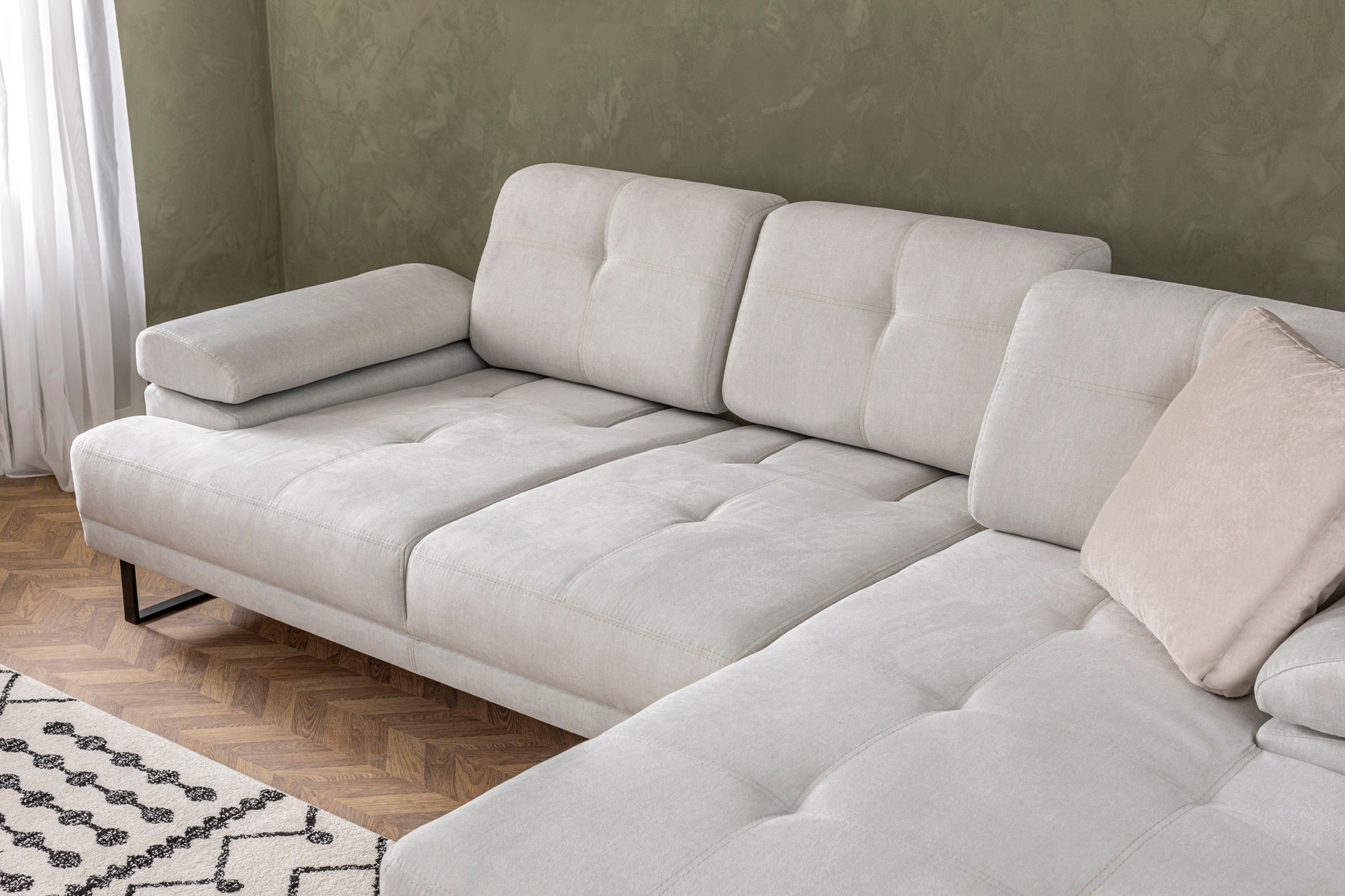 Mustang Sofa S Chaise Lounge Right Beige