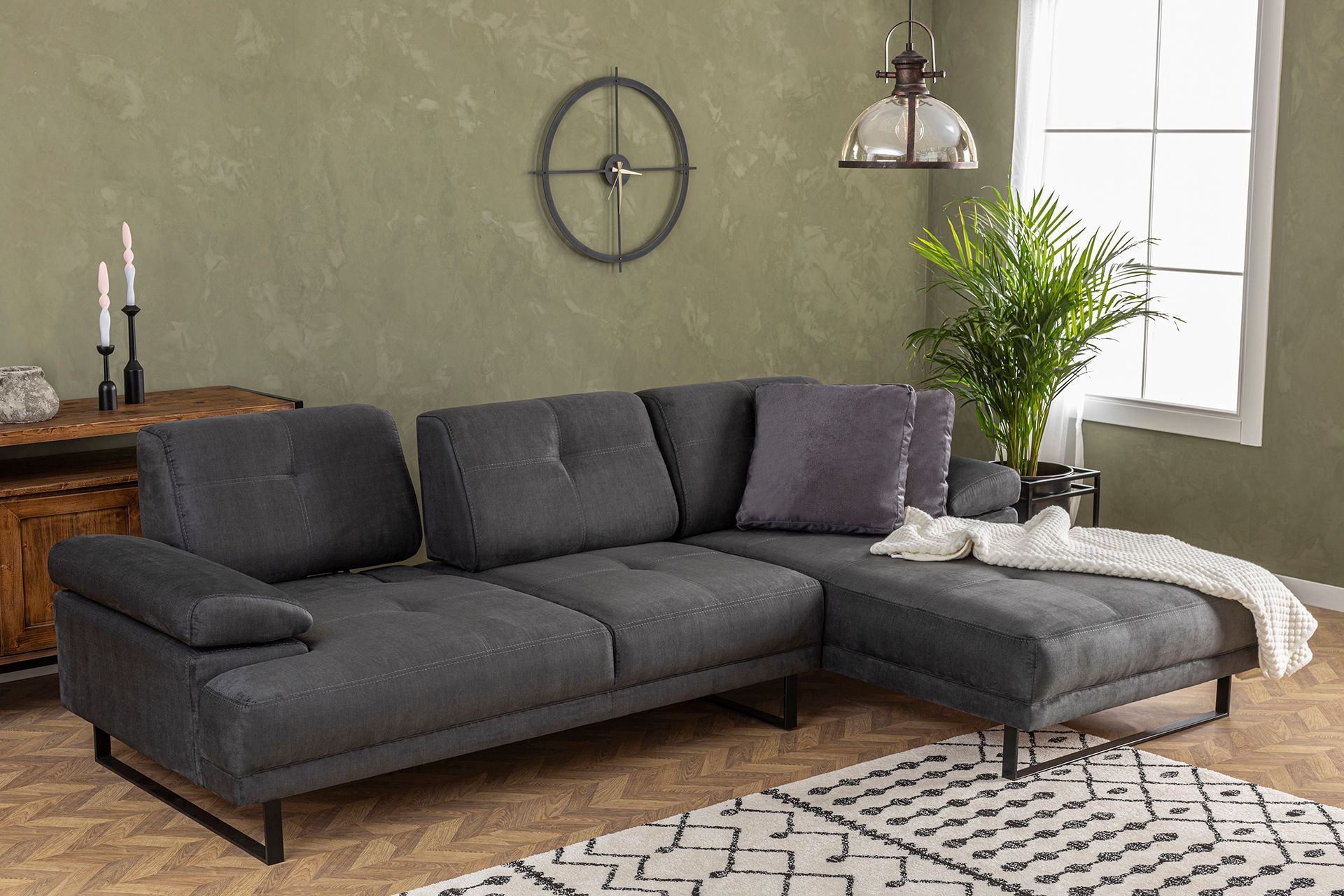 Mustang Sofa S Chaise Lounge Right Anthracite