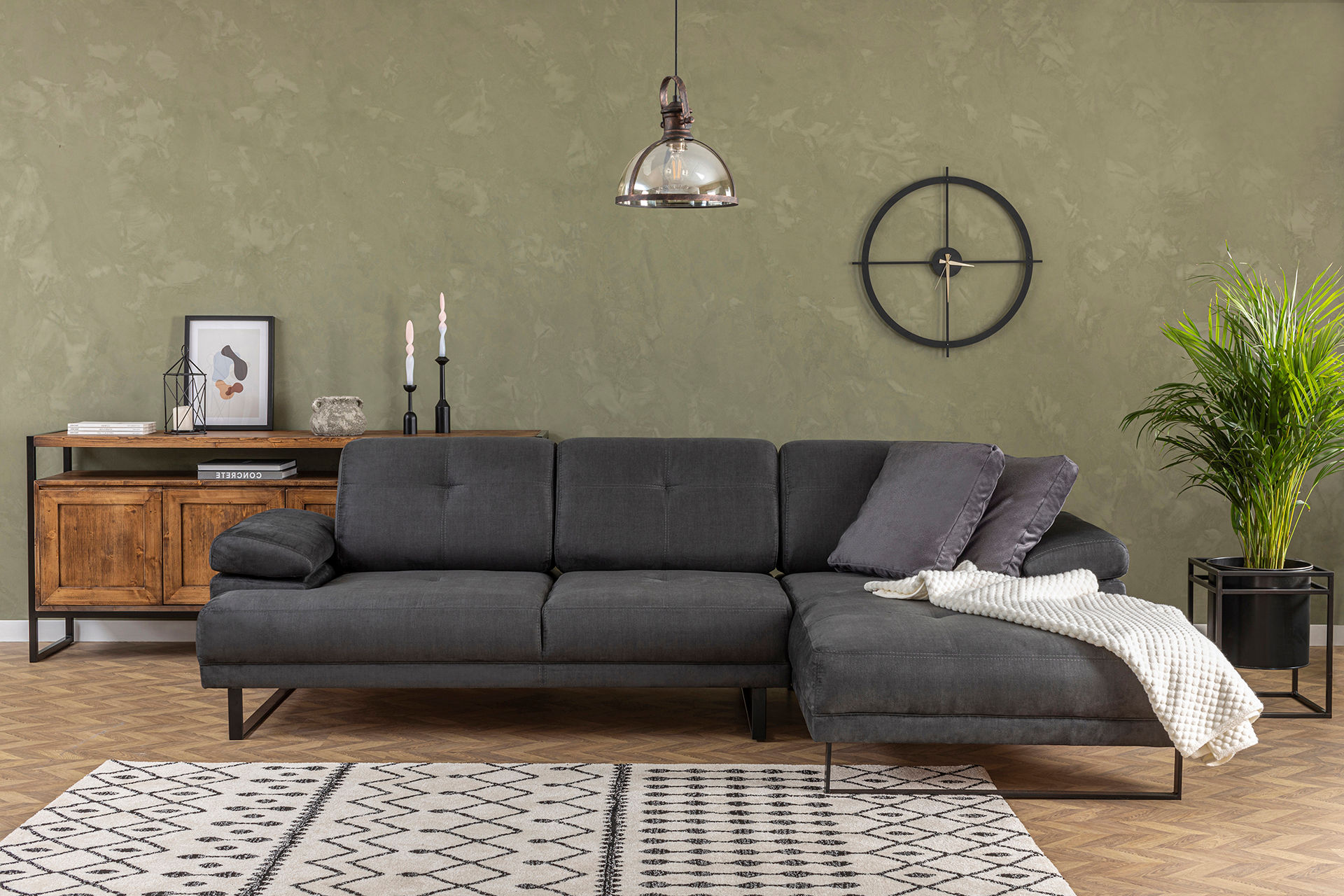 Mustang Sofa L chaise lounge Right Anthracite