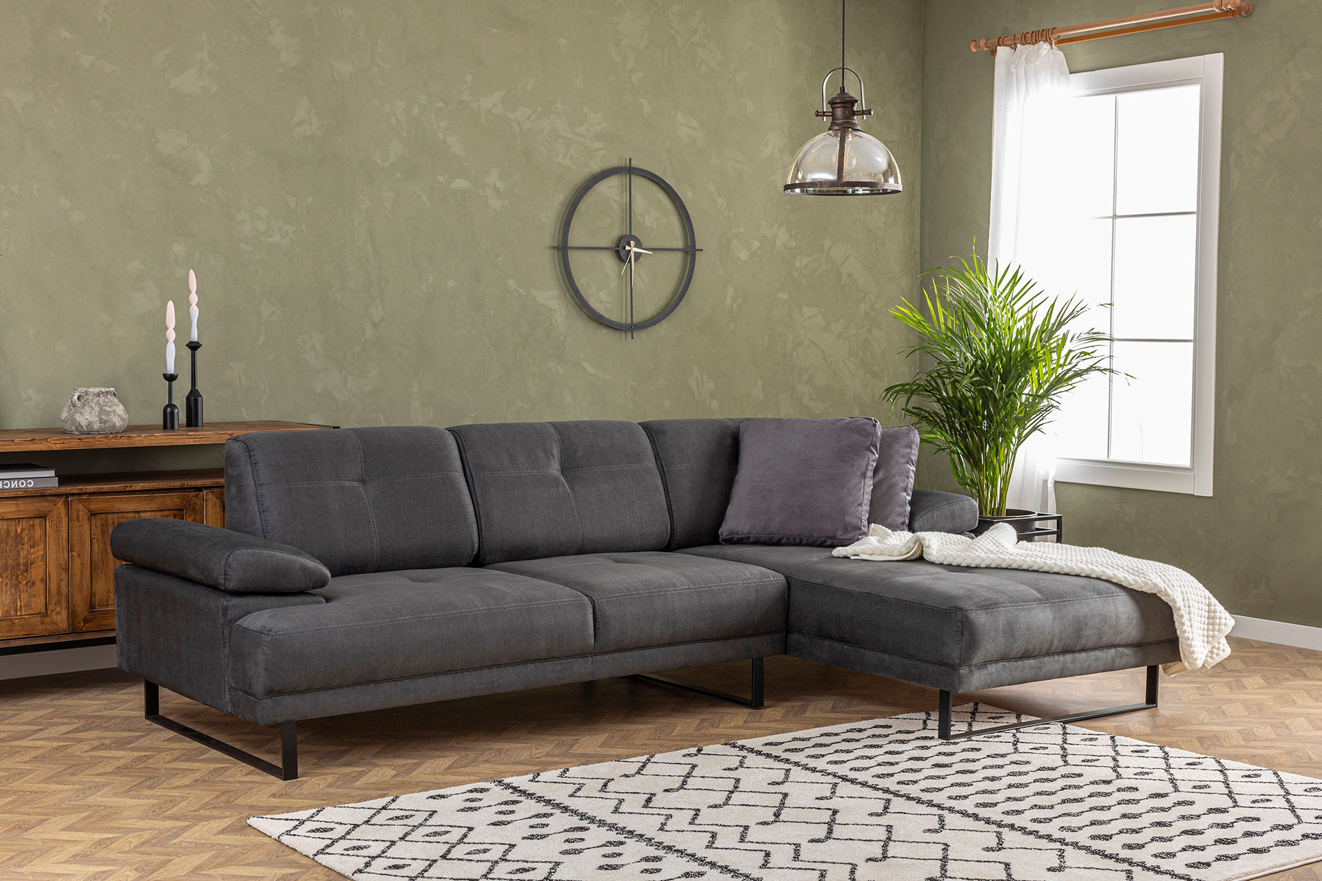 Mustang Sofa L chaise lounge Right Anthracite