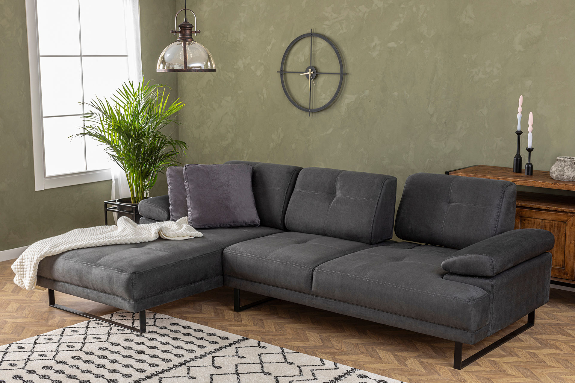 Mustang Sofa L Chaise Lounge Left Anthracite